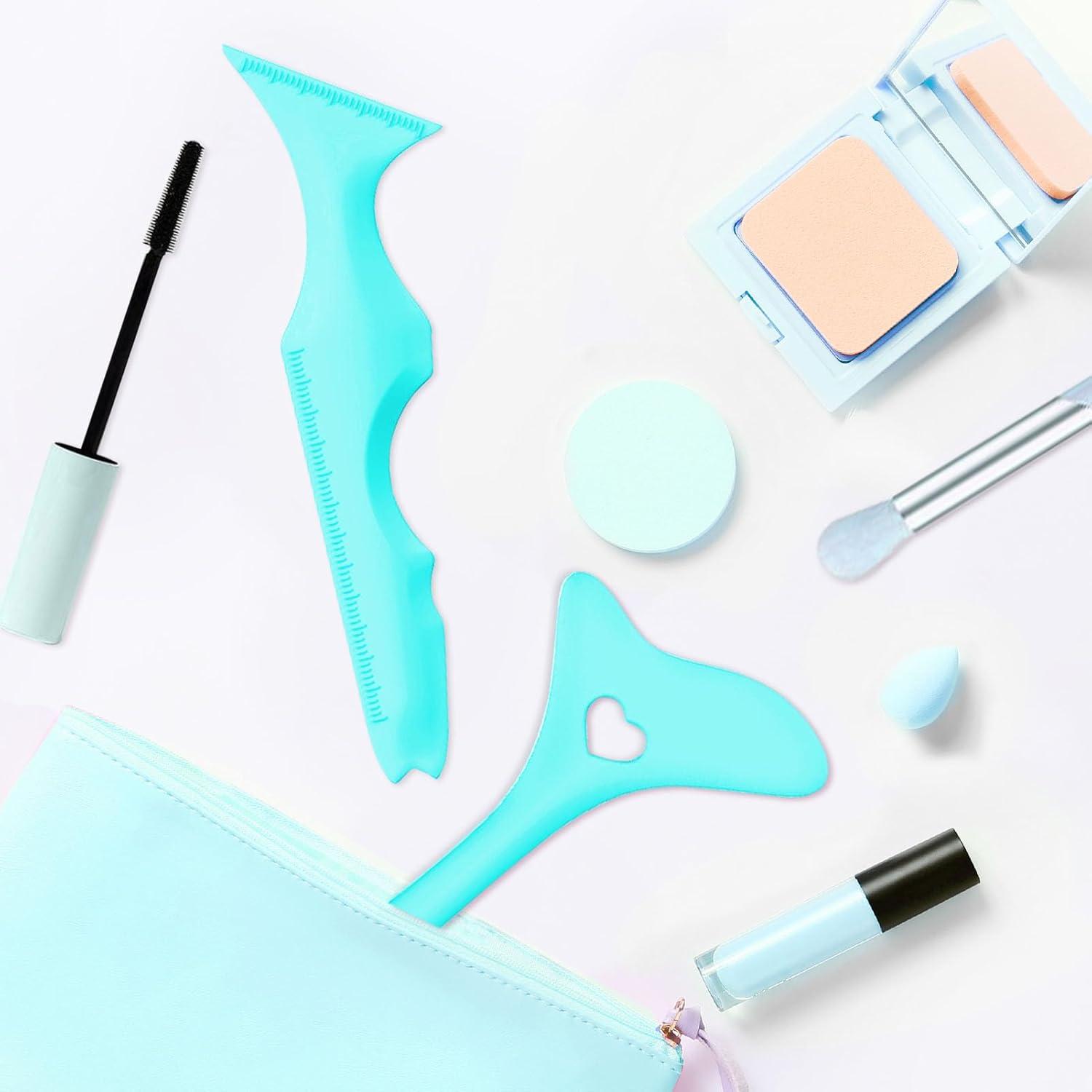 Set de Plantillas de Delineador IDDFEVE 2 Pcs Silicona Azul