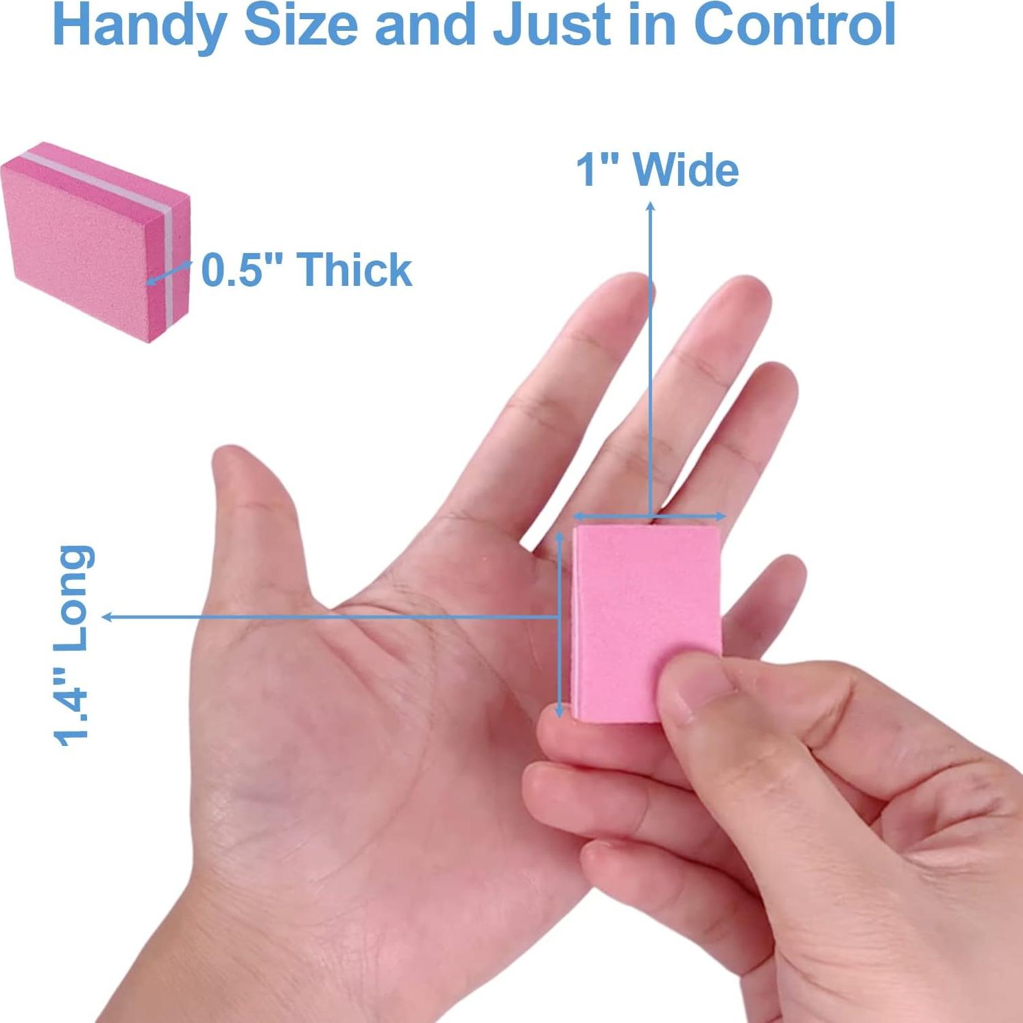 Bloques de Pulido de Uñas AhaTopia 50 Pcs 100/180 Granos Rosa