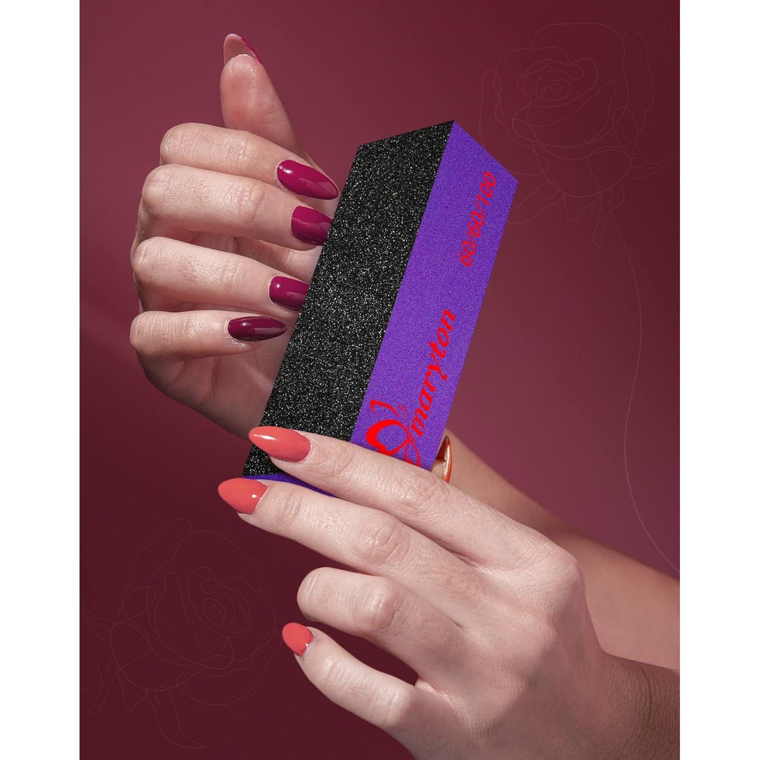 Bloque de Pulido Maryton 60/100 para Uñas Acrílicas - 10 PCS