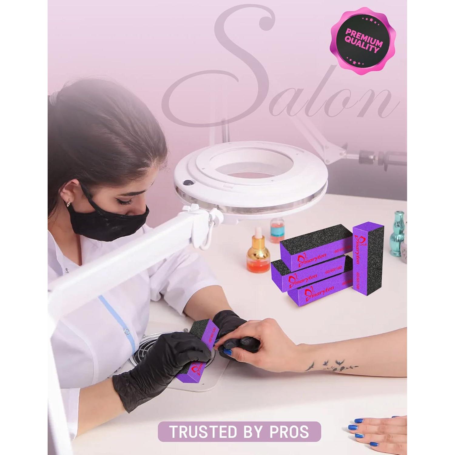 Bloque de Pulido Maryton 60/100 para Uñas Acrílicas - 10 PCS