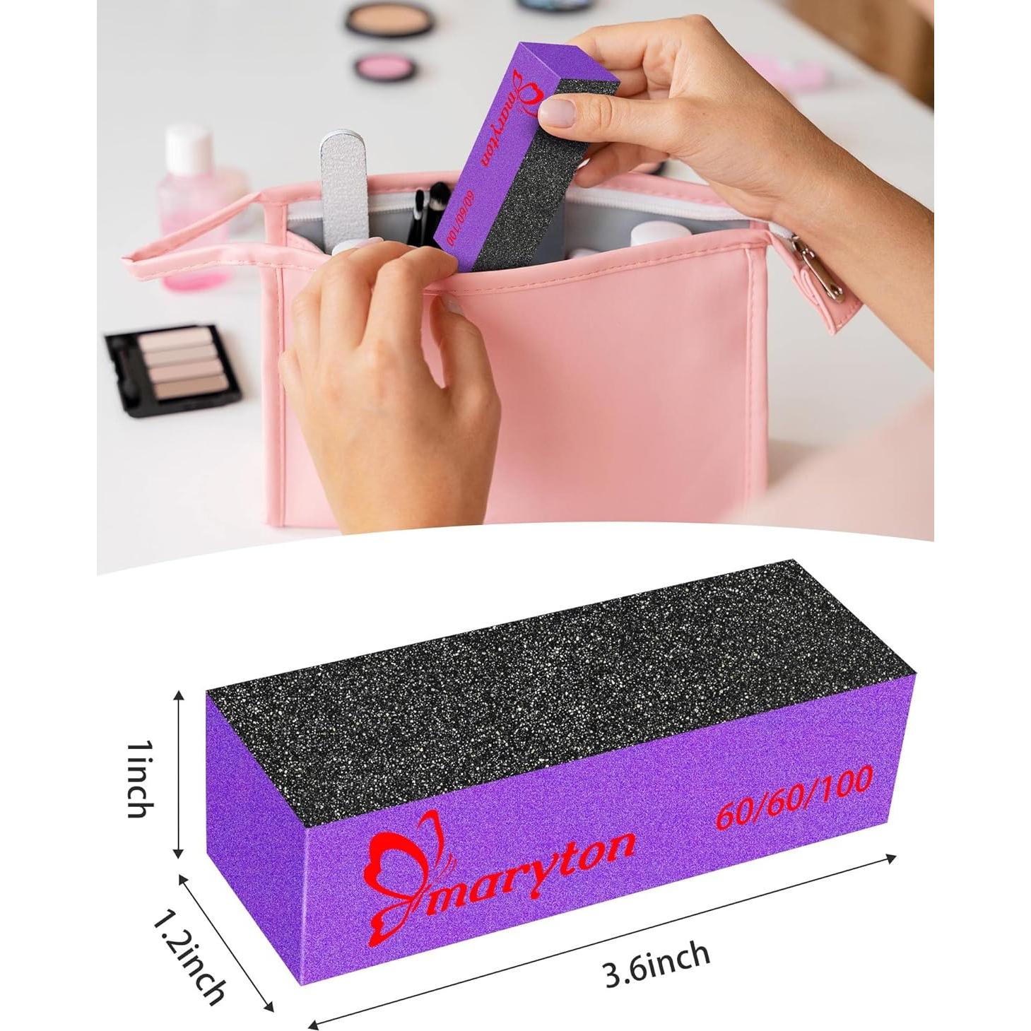 Bloque de Pulido Maryton 60/100 para Uñas Acrílicas - 10 PCS