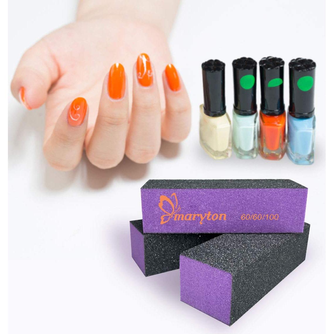 Bloque de Pulido Maryton 60/100 para Uñas Acrílicas - 10 PCS