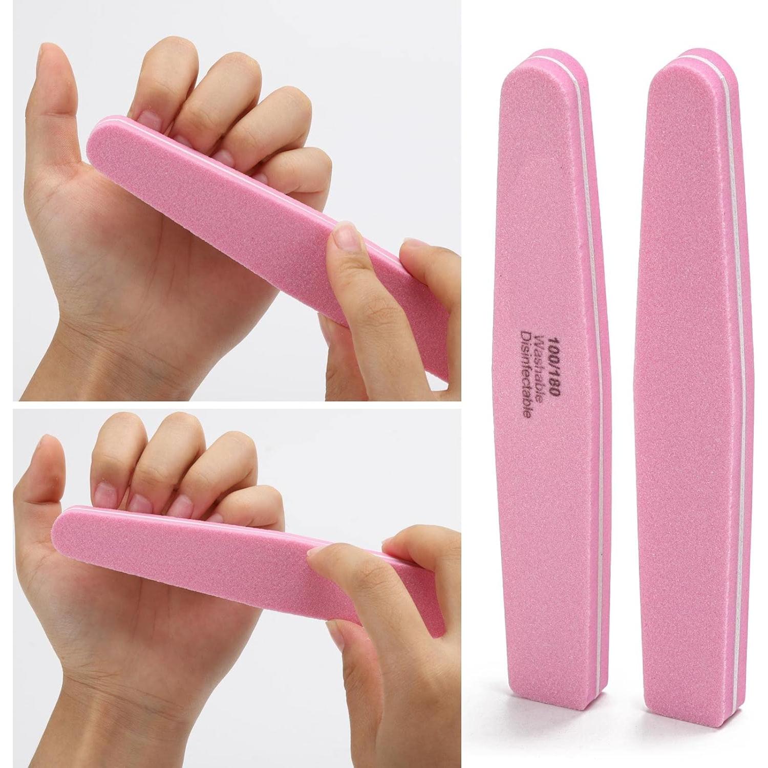 Bloques de Pulido de Uñas LoveBB 20 Pack Rosa 100/180 Grano