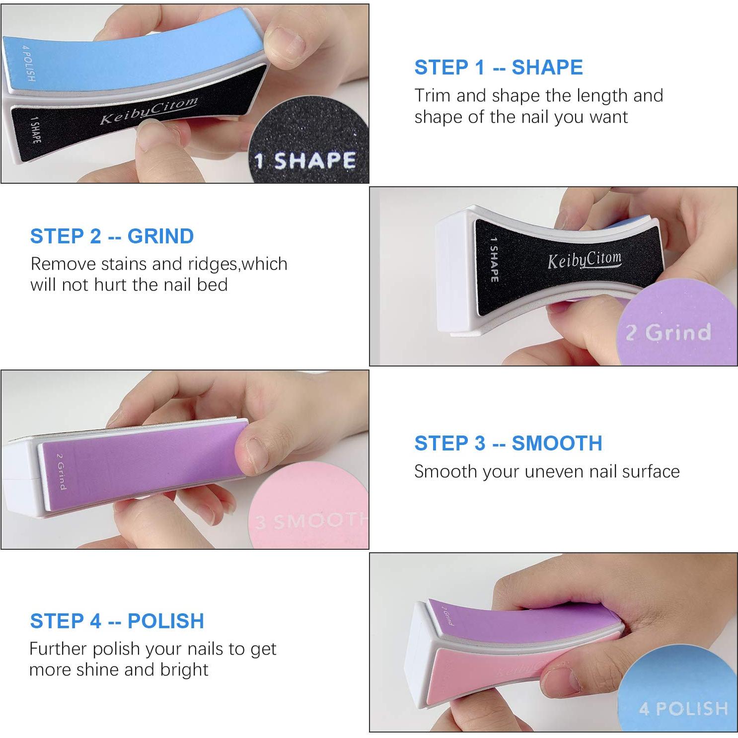 Bloque Pulidor de Uñas Keiby Citom - 4 Lados, 2 Pcs