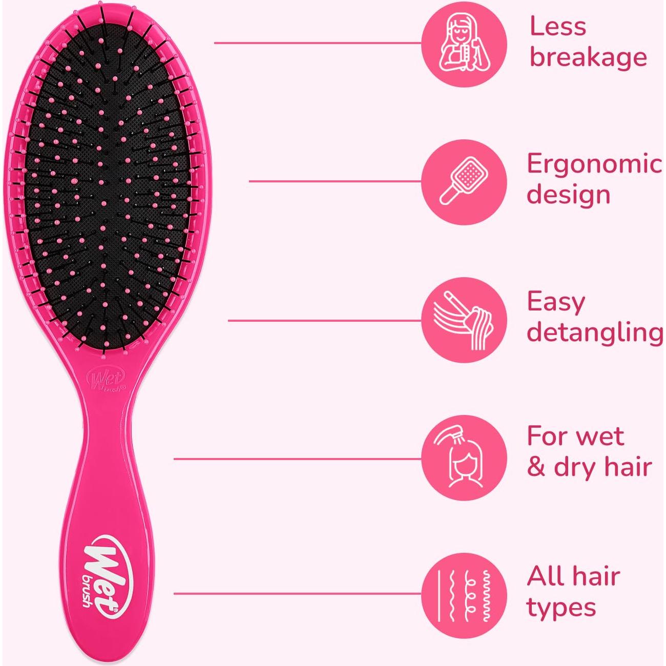 Cepillo Desenredante Wet Brush Original Paquete de 2 Rosa/Púrpura