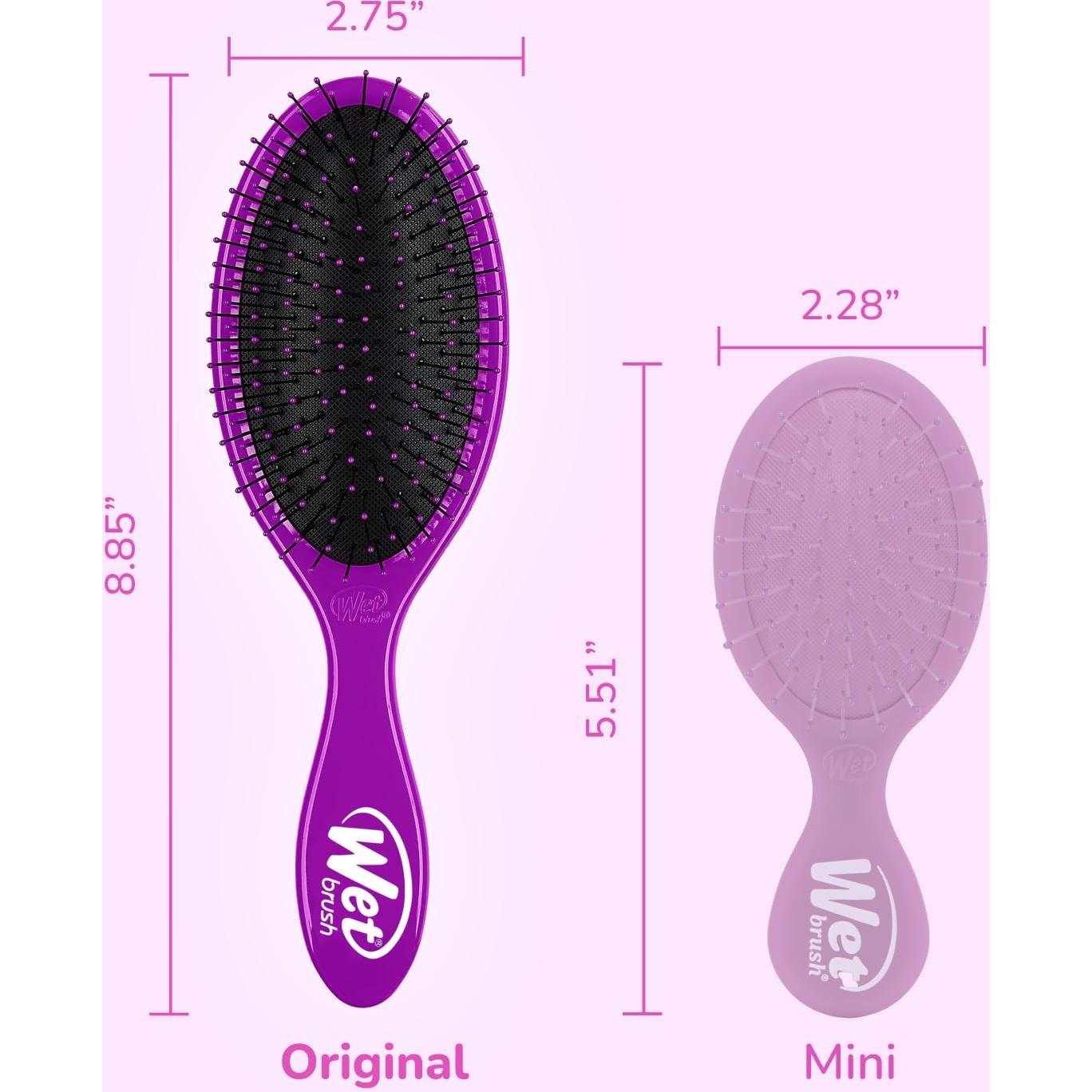 Cepillo Desenredante Wet Brush Original Paquete de 2 Rosa/Púrpura