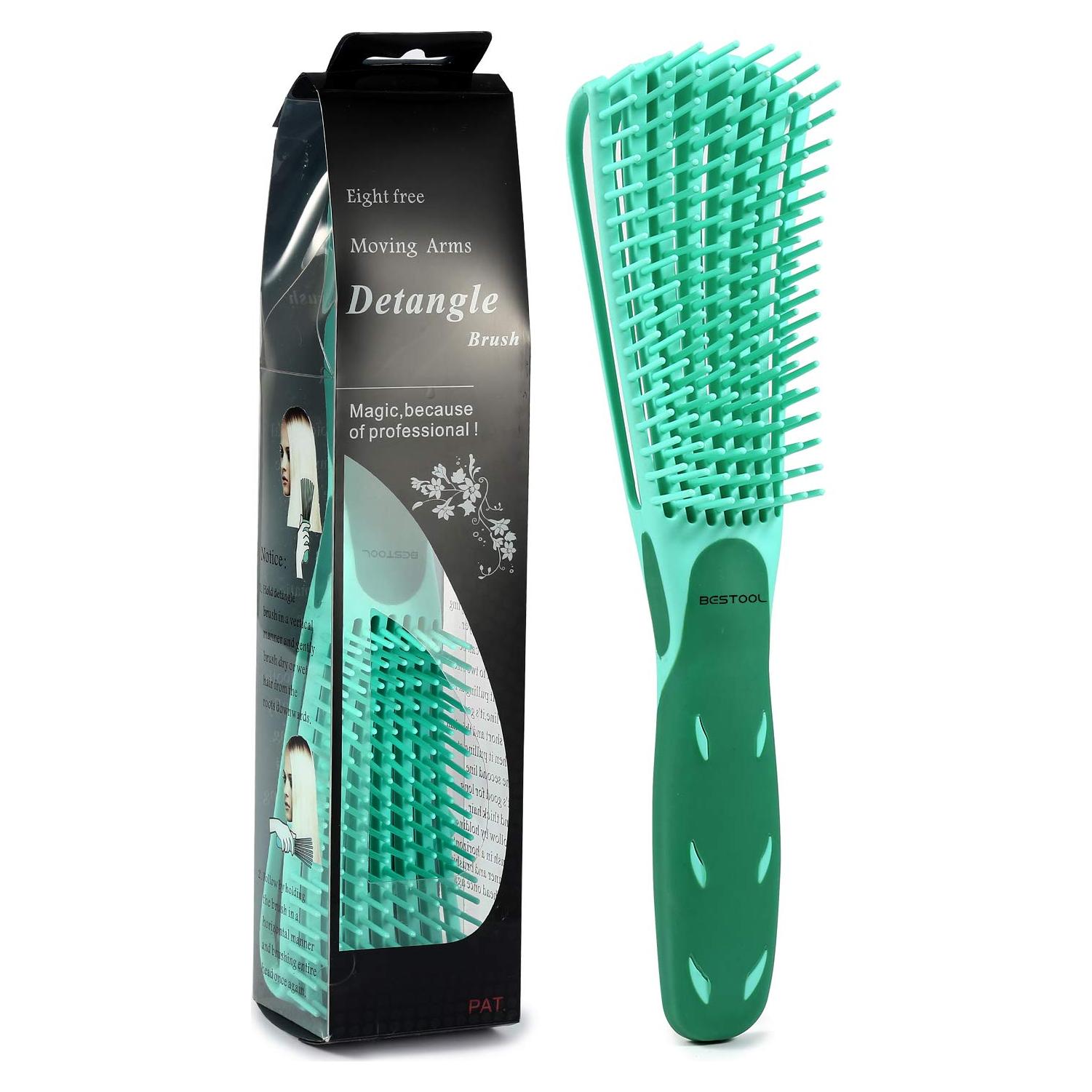 Cepillo Desenredante BESTOOL para Cabello Rizado 3/4abc Verde