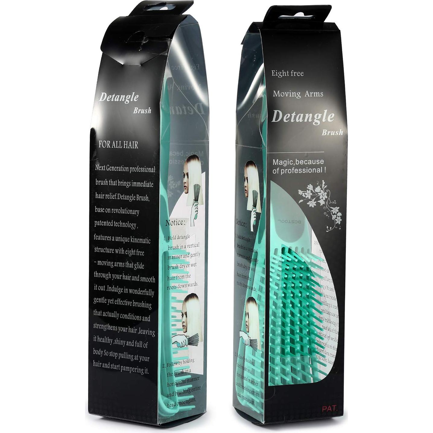 Cepillo Desenredante BESTOOL para Cabello Rizado 3/4abc Verde