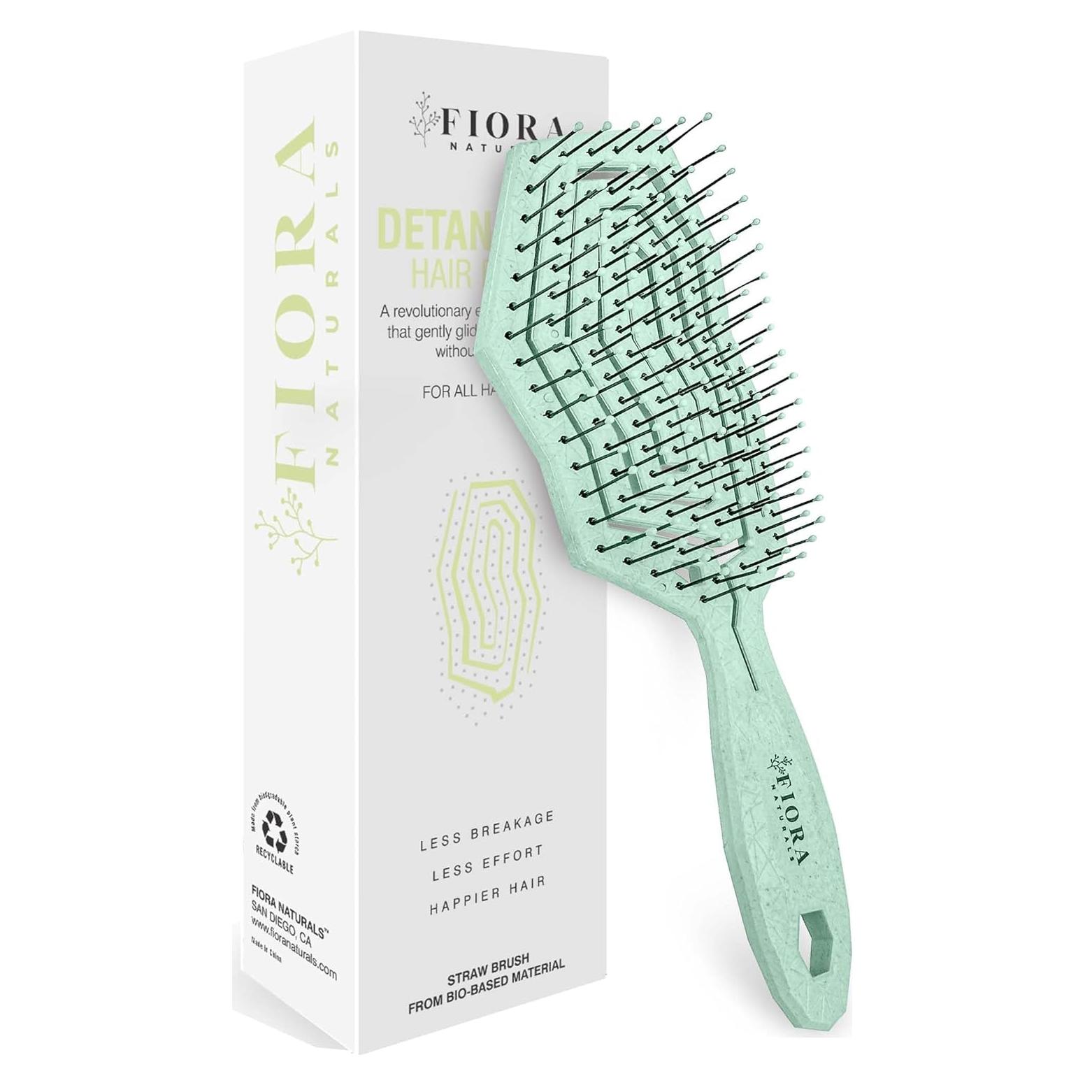 Cepillo Desenredante Ecológico Fiora Naturals - Verde