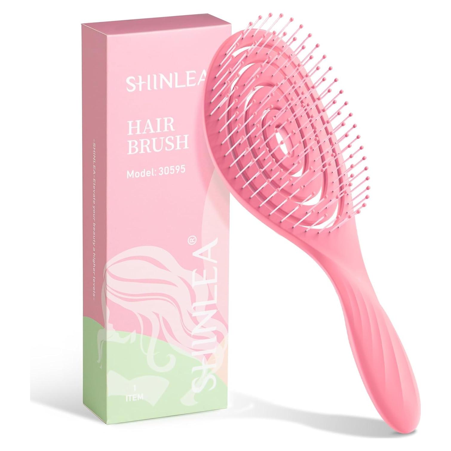 Cepillo Desenredante SHINLEA Rosa para Todo Tipo de Cabello