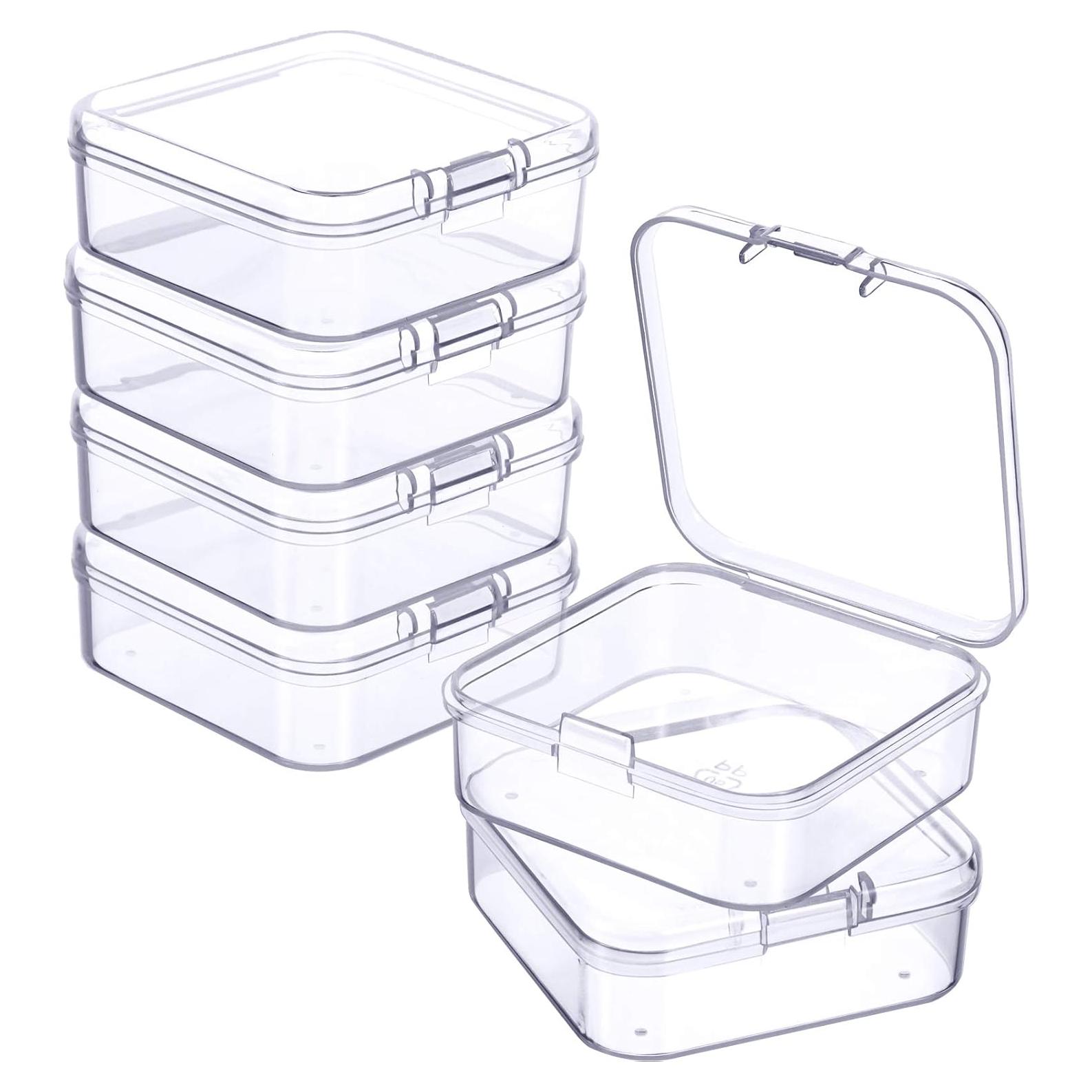 6 Contenedores de Plástico Transparente Jetec 5.4x5.4x2 cm