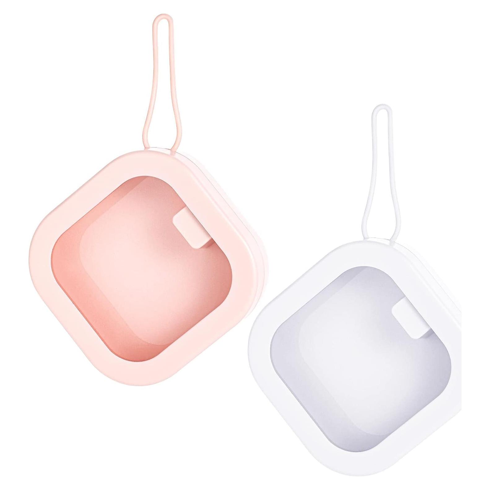 Organizador de Gomas para el Cabello Prudiut 2 Piezas Rosa y Blanco