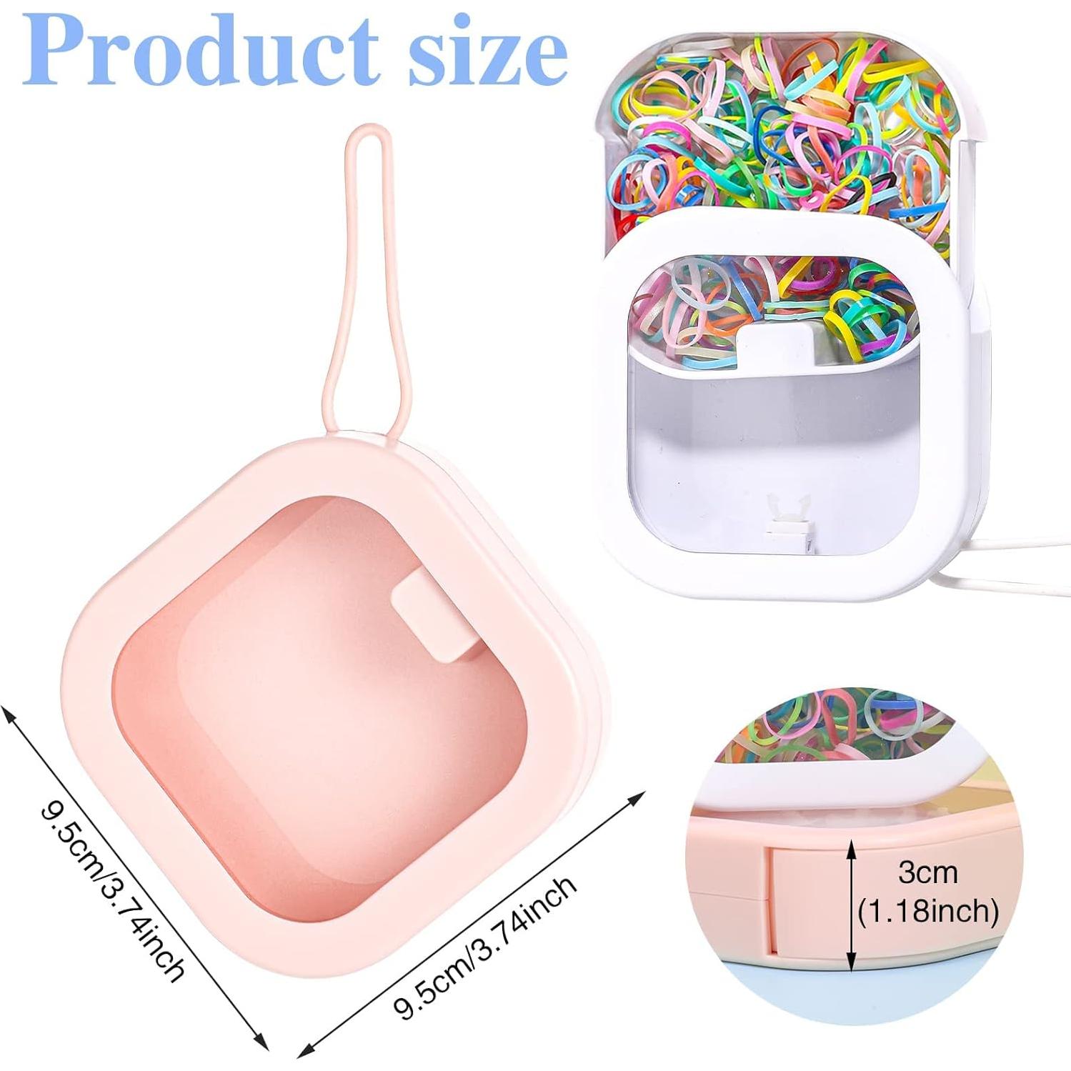 Organizador de Gomas para el Cabello Prudiut 2 Piezas Rosa y Blanco