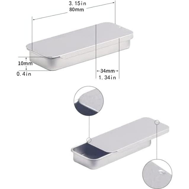 3 Contenedores de Lata Rectangulares Duehut con Tapa Deslizante