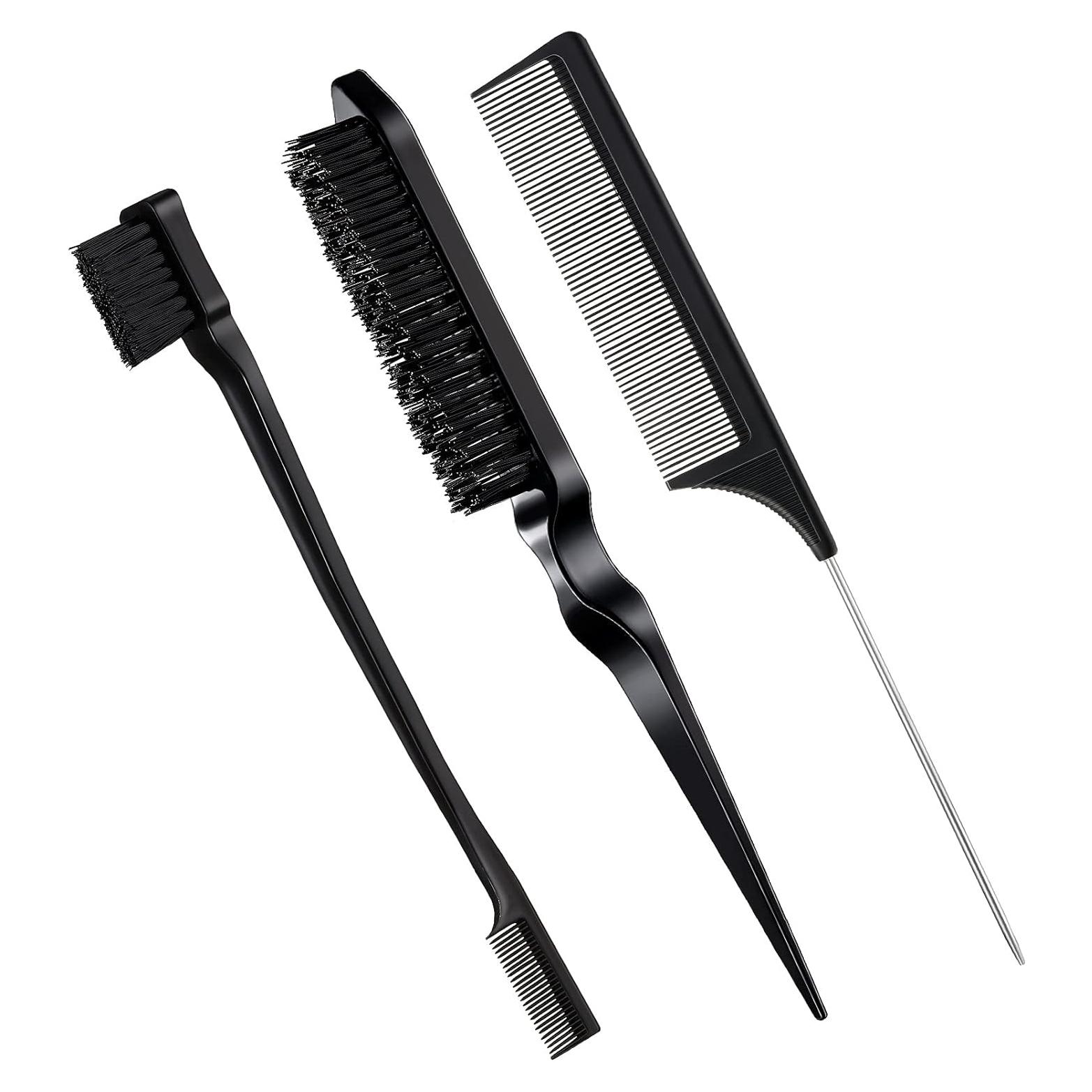 Set de 3 Cepillos y Peines para Cabello Geiserailie - Negro