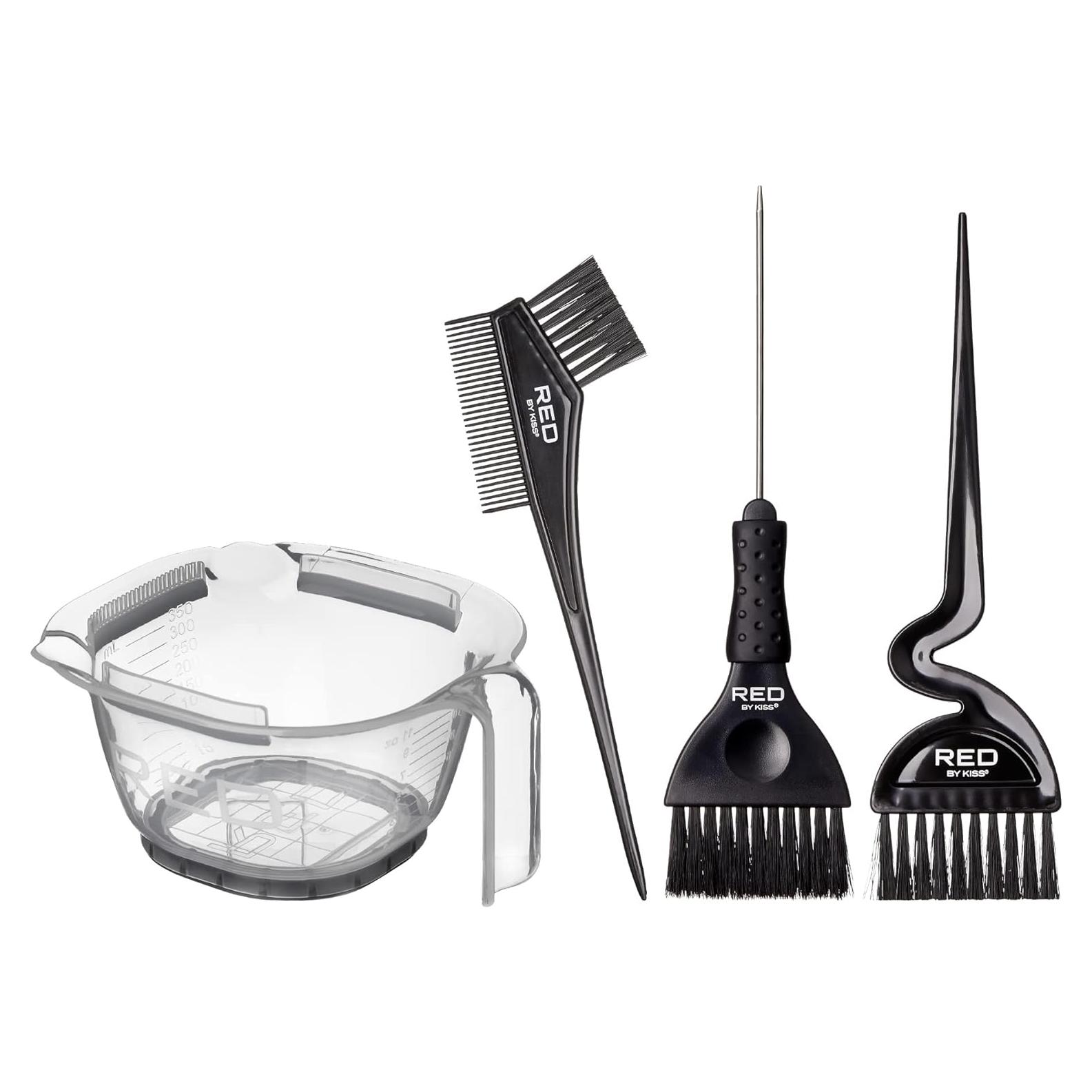 Set de Coloración Capilar Red by Kiss - Tazón y 3 Pinceles