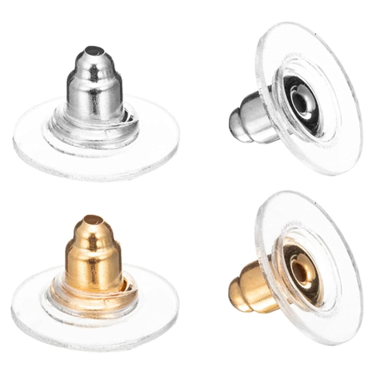 Respaldo de Aretes de Gancho DSOMHZ - 100 Piezas Oro y Plata