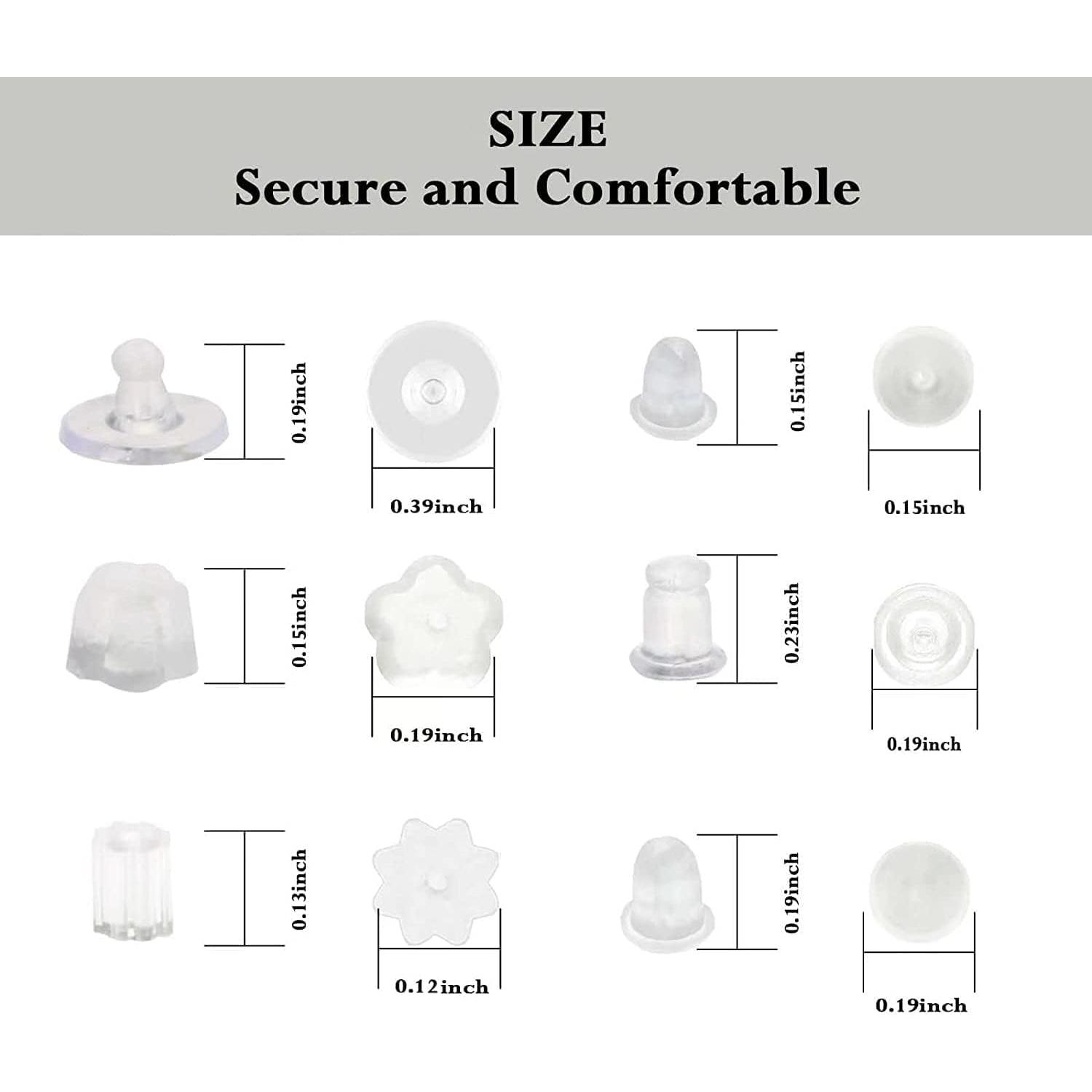 Respaldos de Aretes de Silicona Nkwuire 600 Pcs Transparentes