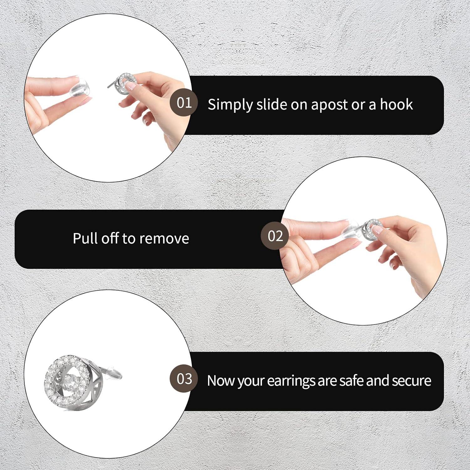 Respaldos de Aretes de Silicona Nkwuire 600 Pcs Transparentes