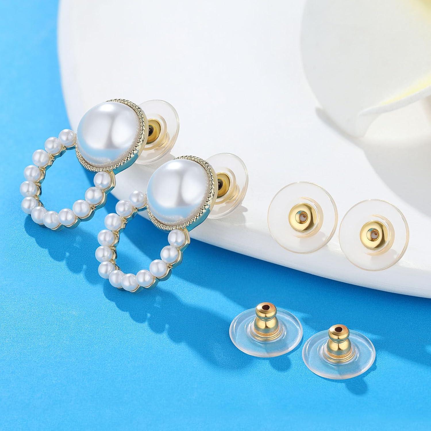 Respaldos de Aretes Moconar 12mm Dorado para Aretes Pesados