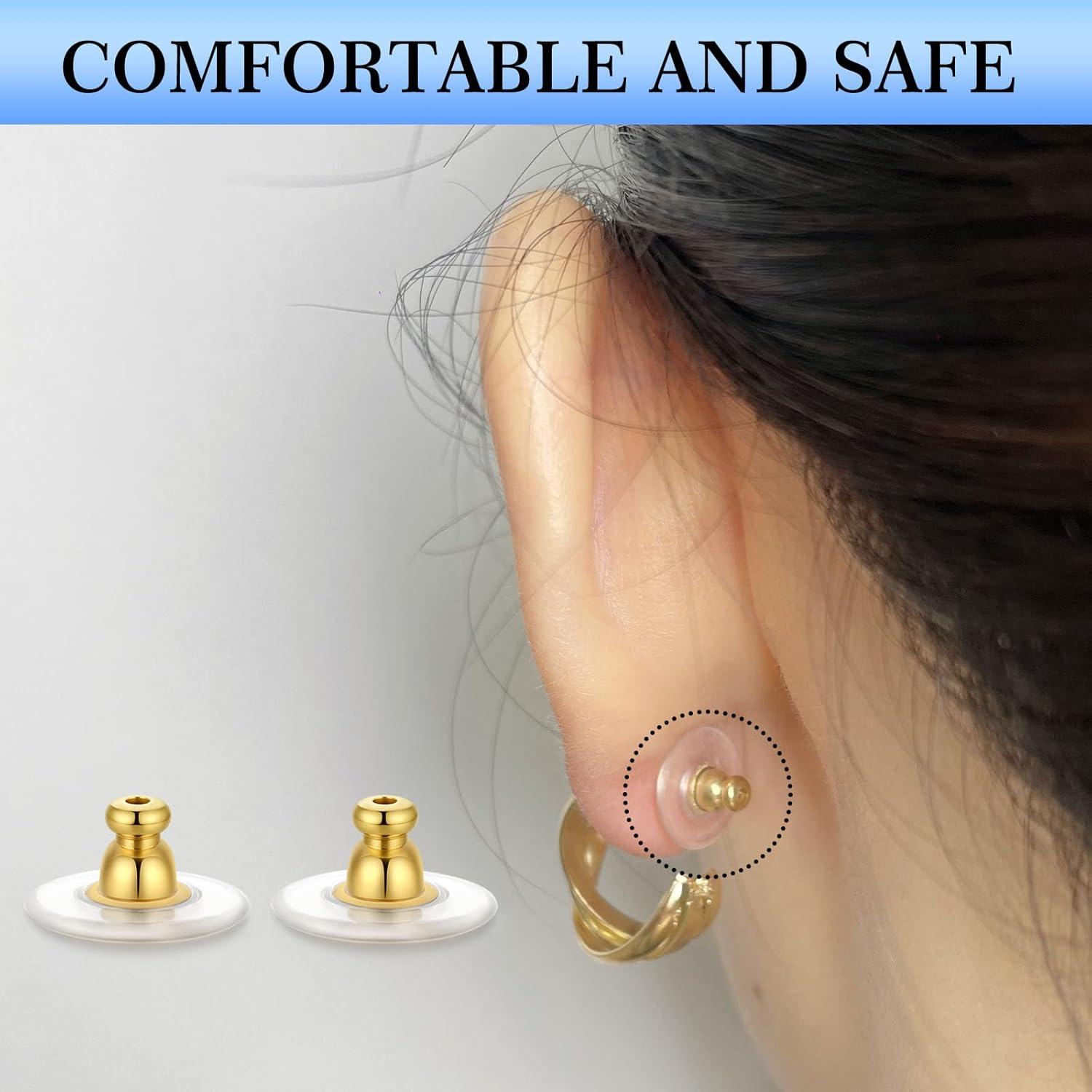 Respaldos de Aretes Moconar 12mm Dorado para Aretes Pesados