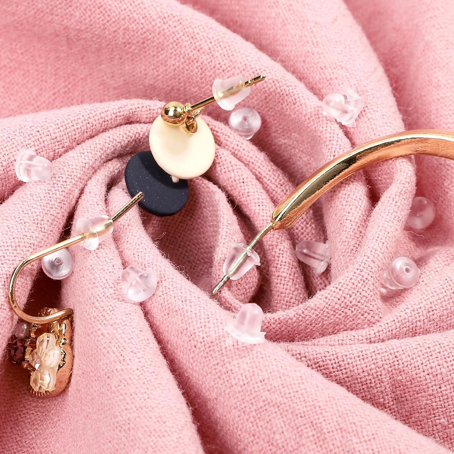 Respaldos de Aretes de Silicona Hipoalergénicos Hulubo 100 Pcs