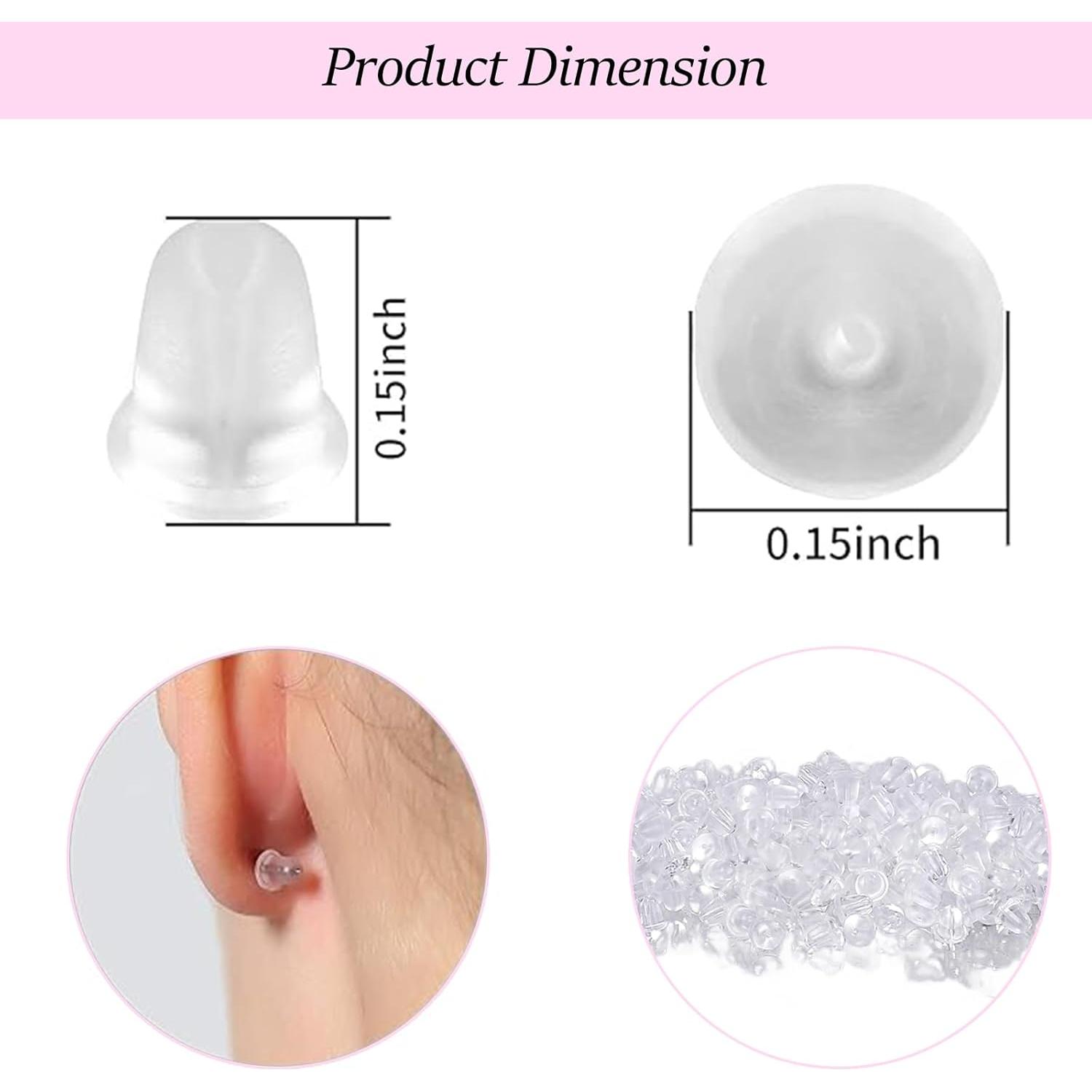 Respaldos de Aretes de Silicona Hipoalergénicos Hulubo 100 Pcs