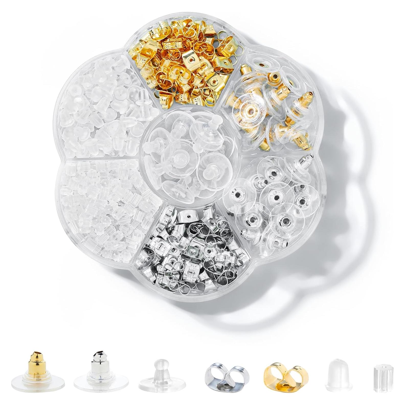 500 Respaldo de Pendientes Nkwuire Hipoalergénico Silicona