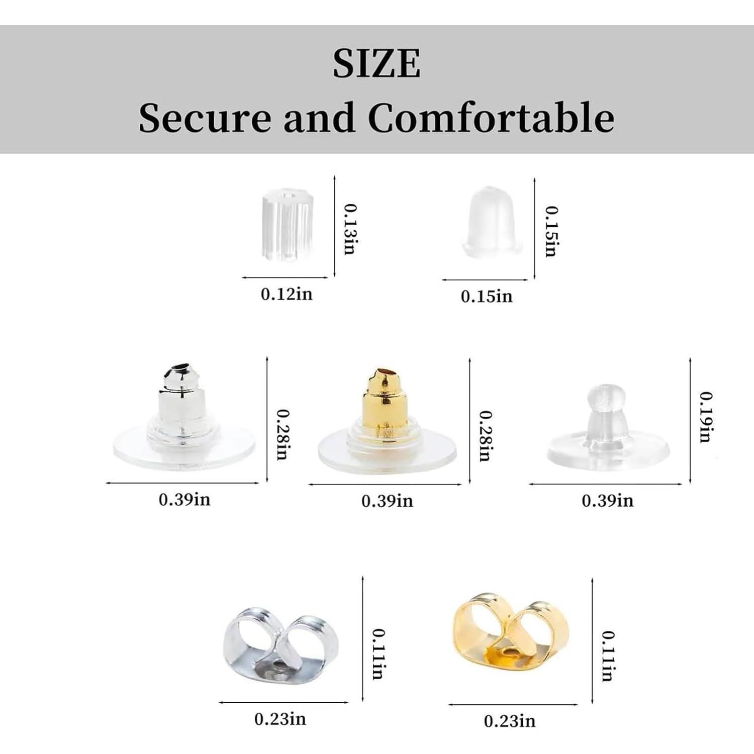 500 Respaldo de Pendientes Nkwuire Hipoalergénico Silicona