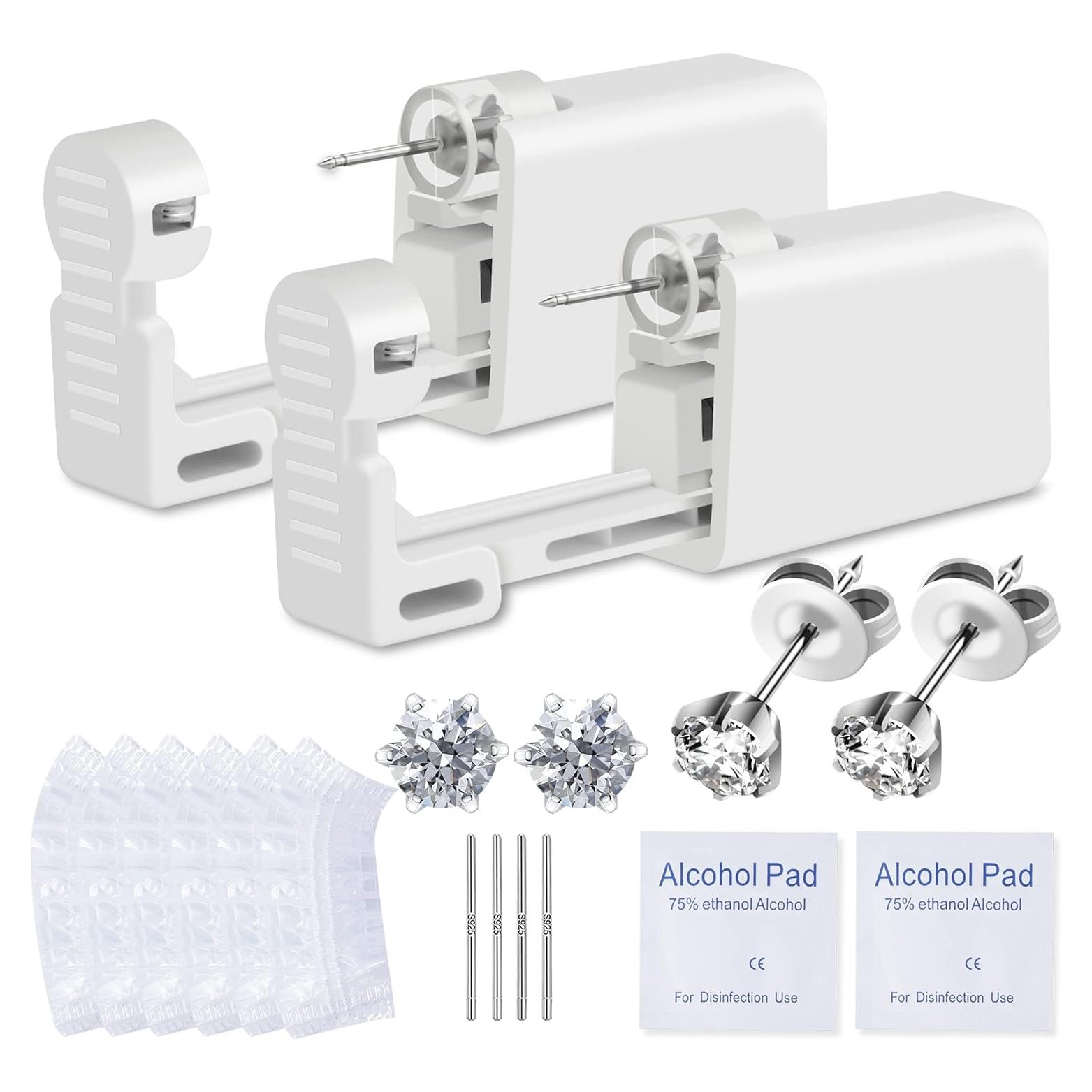 Kit de Perforación de Orejas Anzero 2 Pcs con Aretes 5mm