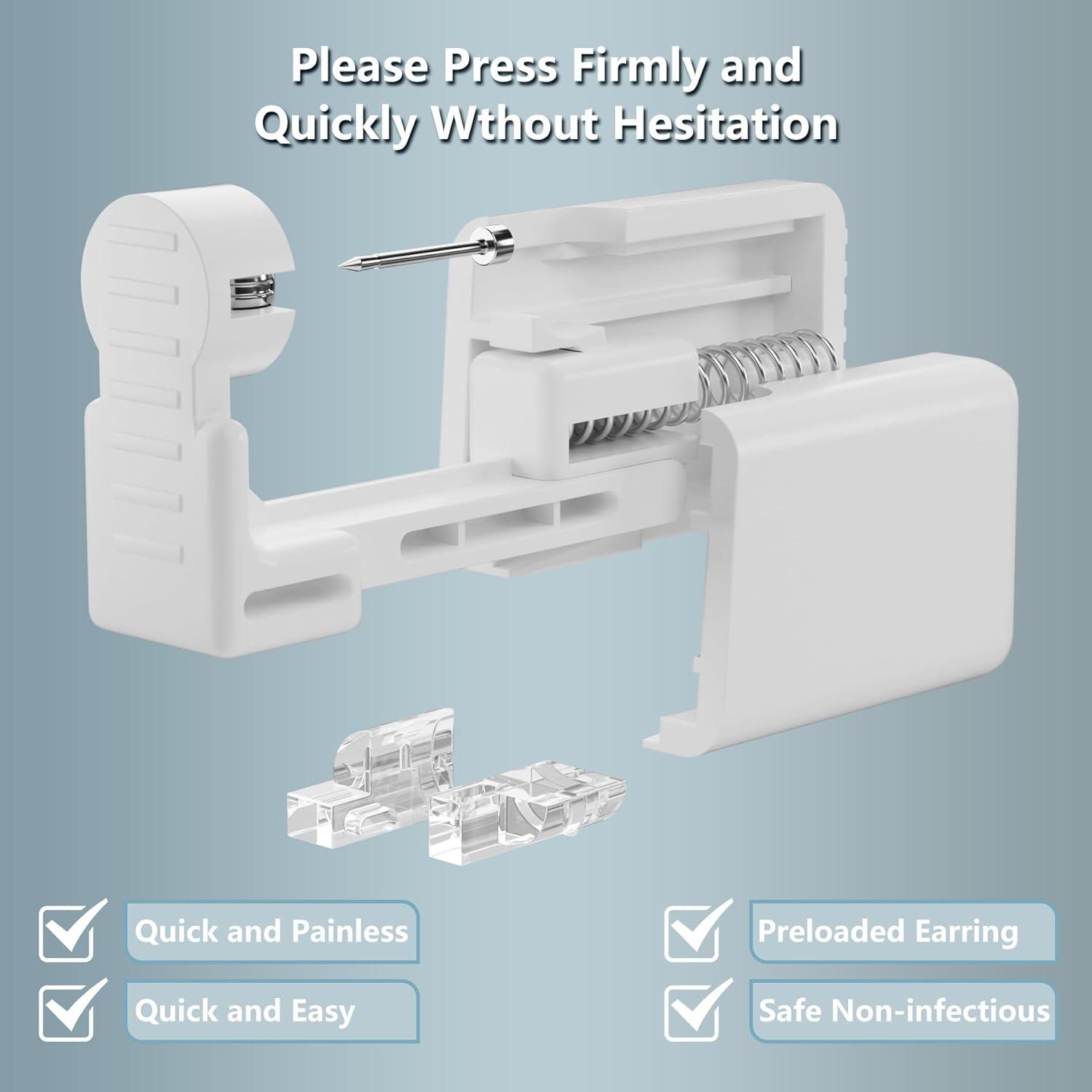 Kit de Perforación de Orejas Anzero 2 Pcs con Aretes 5mm