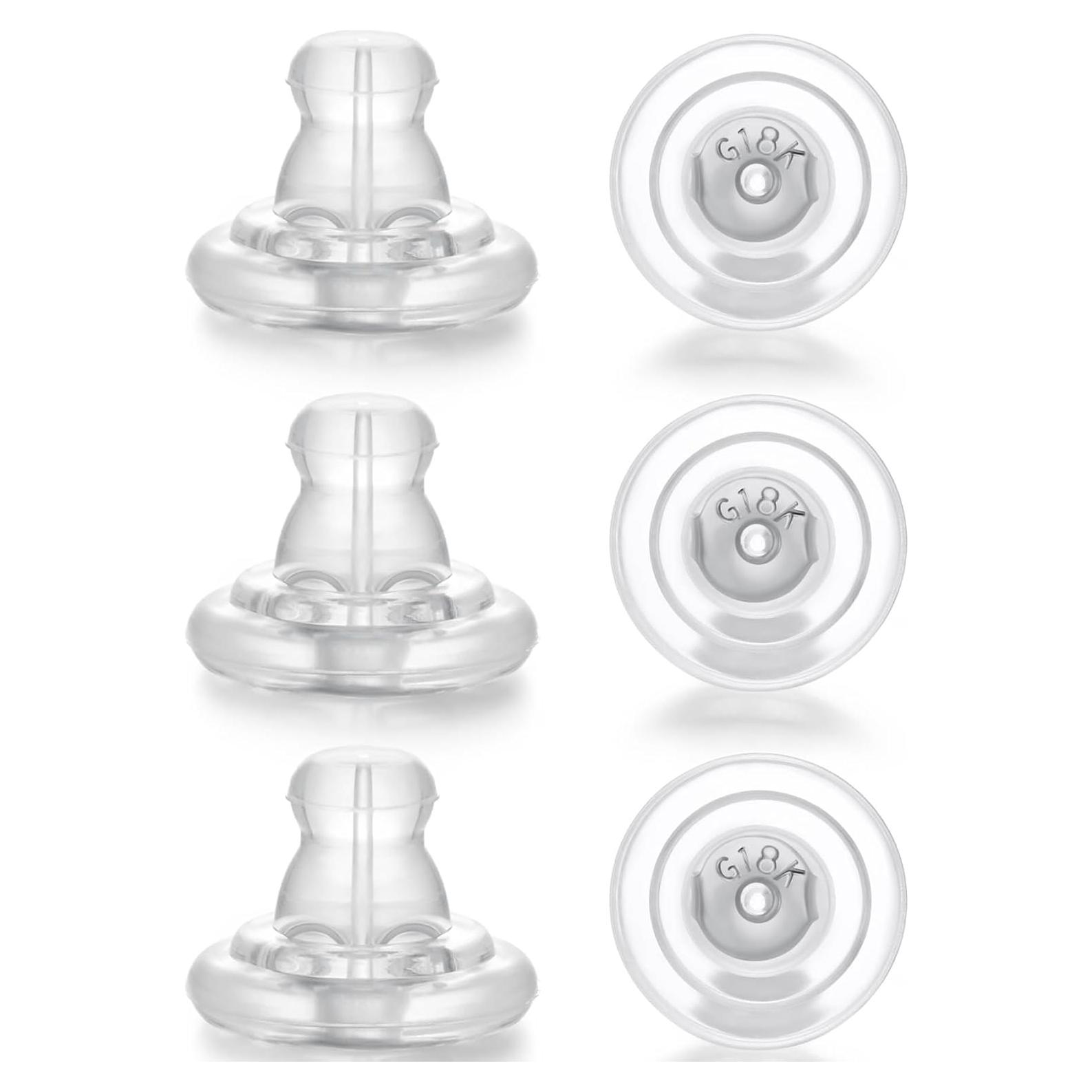 Resortes de Silicona Hipoalergénicos Moconar para Aretes Plata