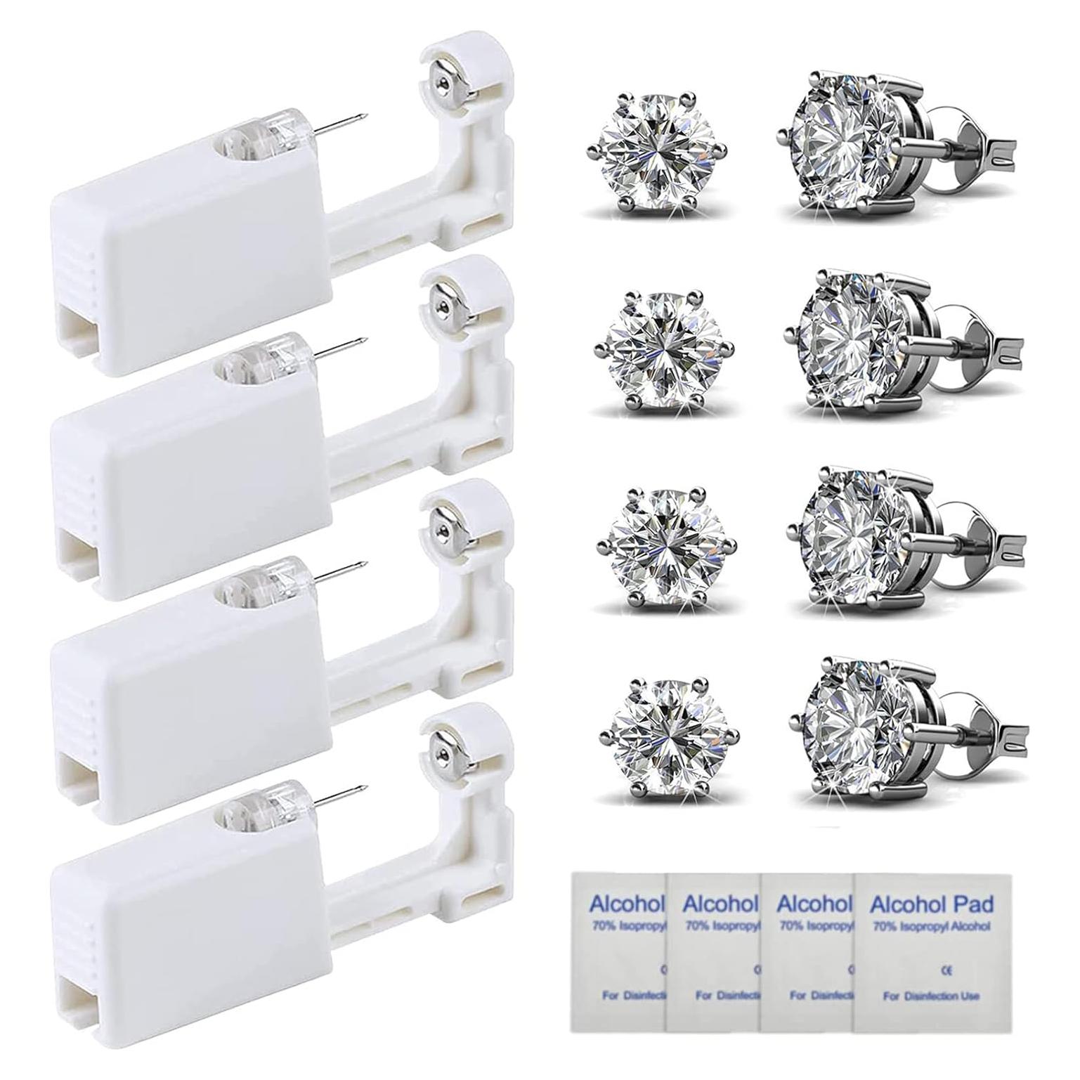 Kit de Perforación de Orejas HYJLPAF - 4 Pistolas Desechables con Aretes 5mm