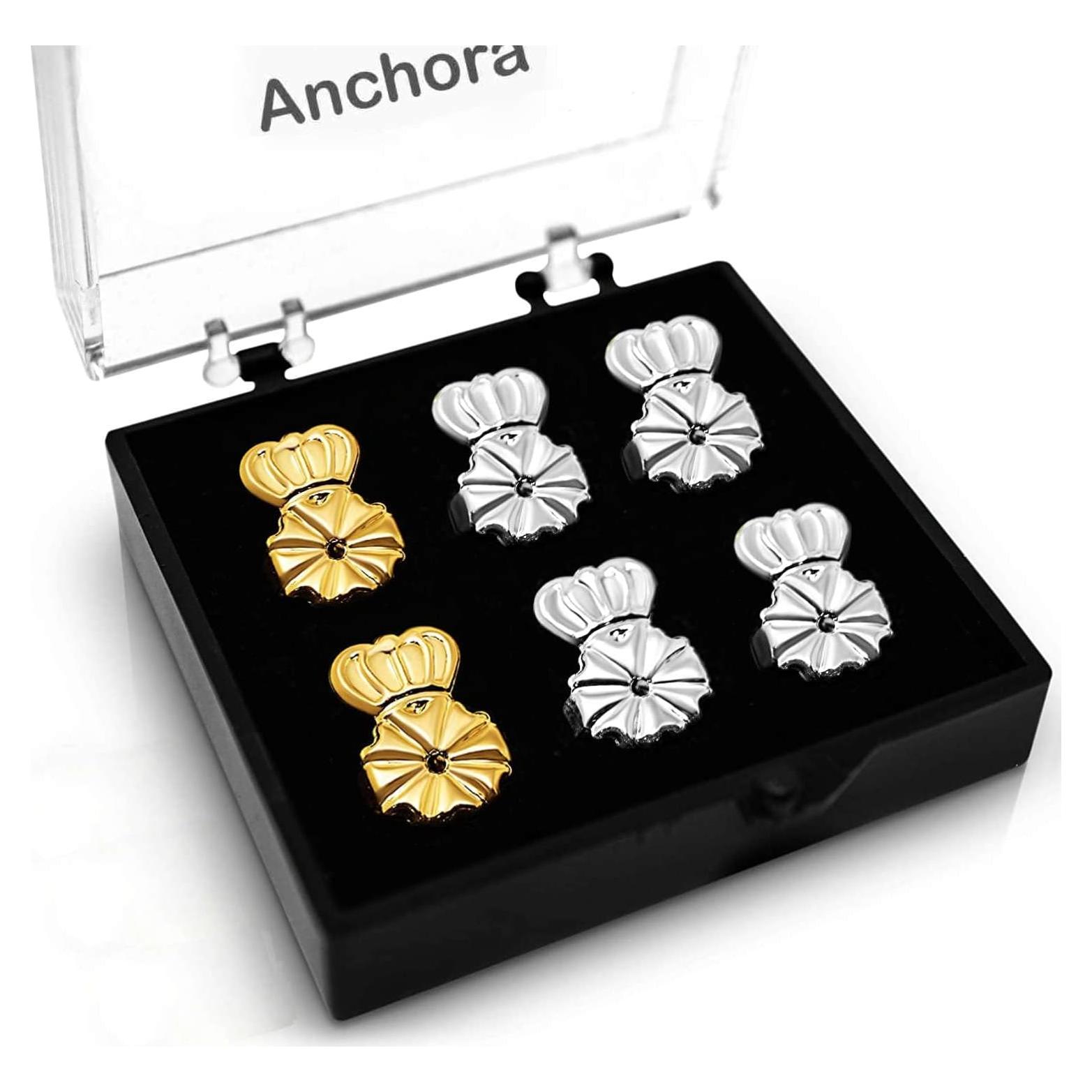 Elevadores de Pendientes Anchora Hipoalergénicos 2 Plateados 1 Dorado