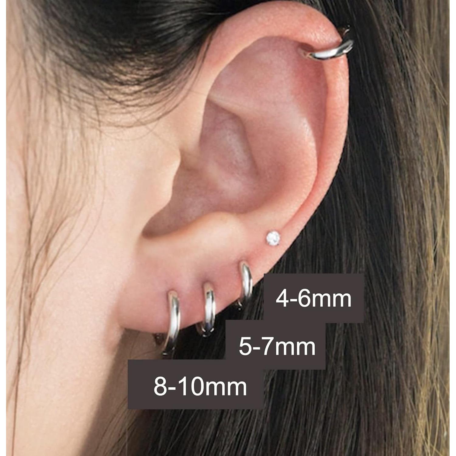 Kit de Perforación de Orejas QWALIT con 4 Pendientes Repuestos