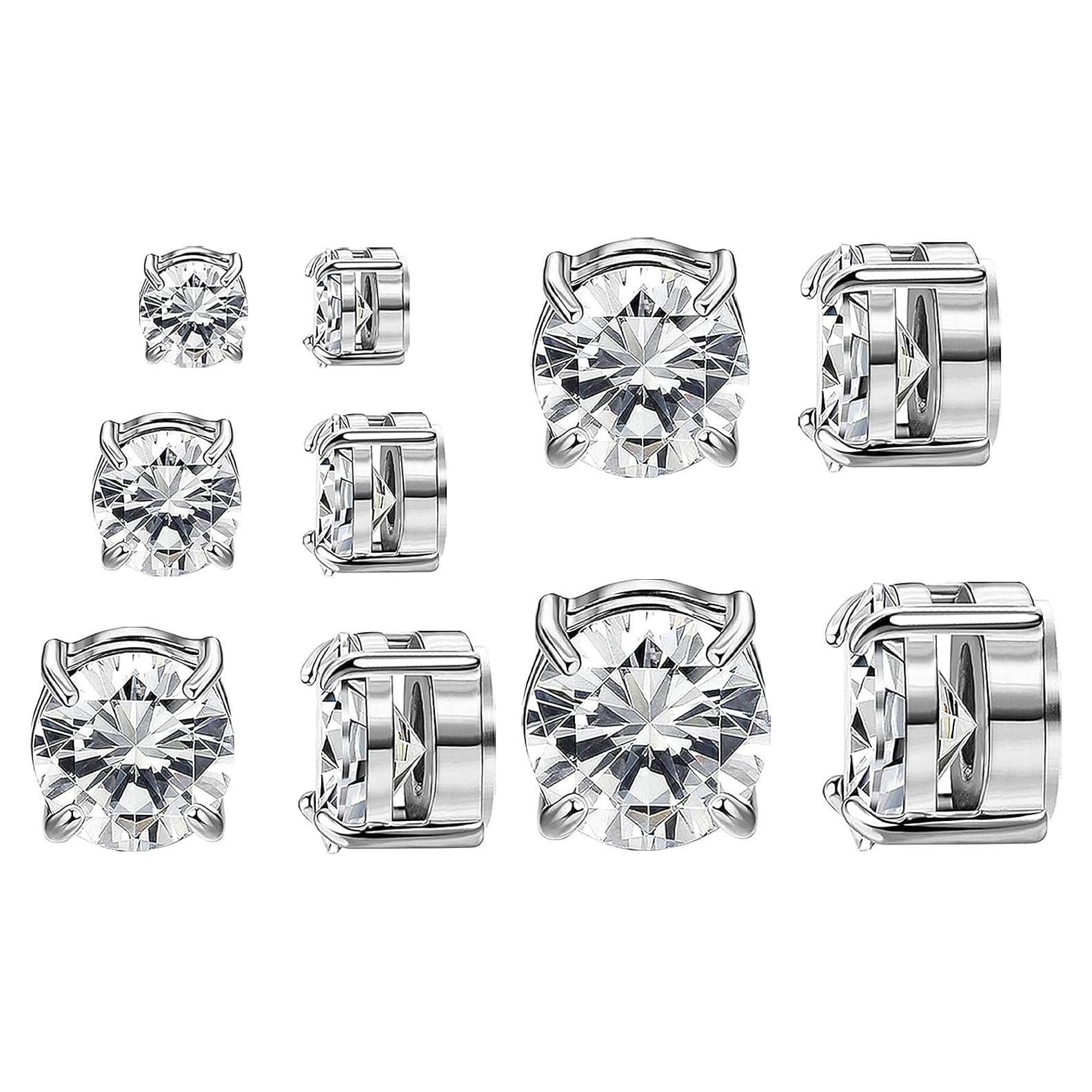 Pendientes Magnéticos de Acero Inoxidable NEWITIN - 5 Pares Unisex