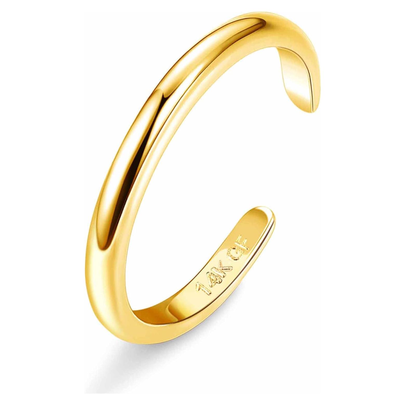 Anillos para dedos de los pies de oro 14K HAIAISO ajustables