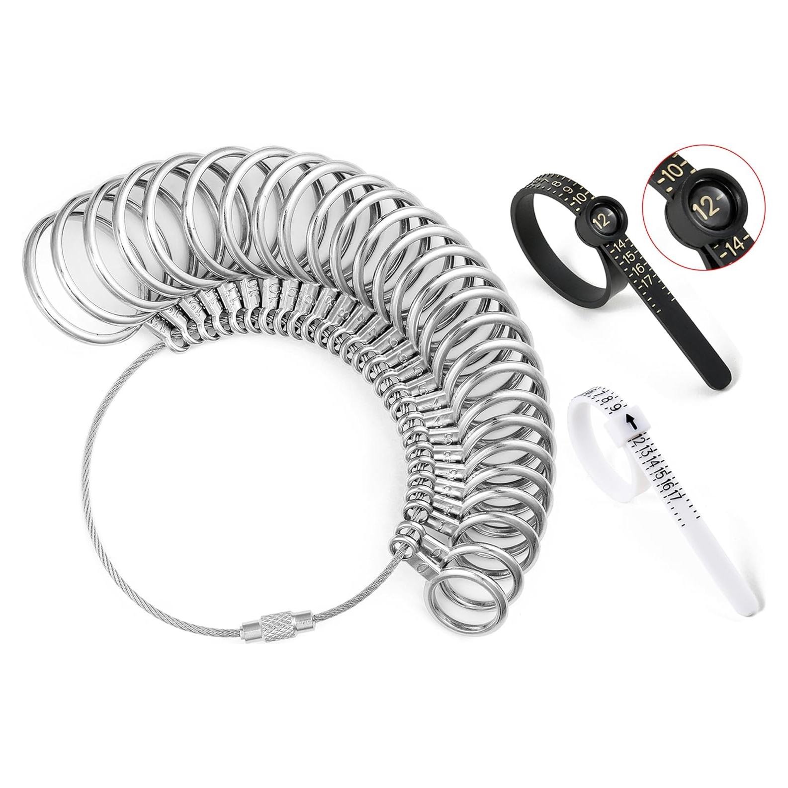 Kit de Medición de Tallas de Anillo Bflaae 27 PZS Acero Inoxidable