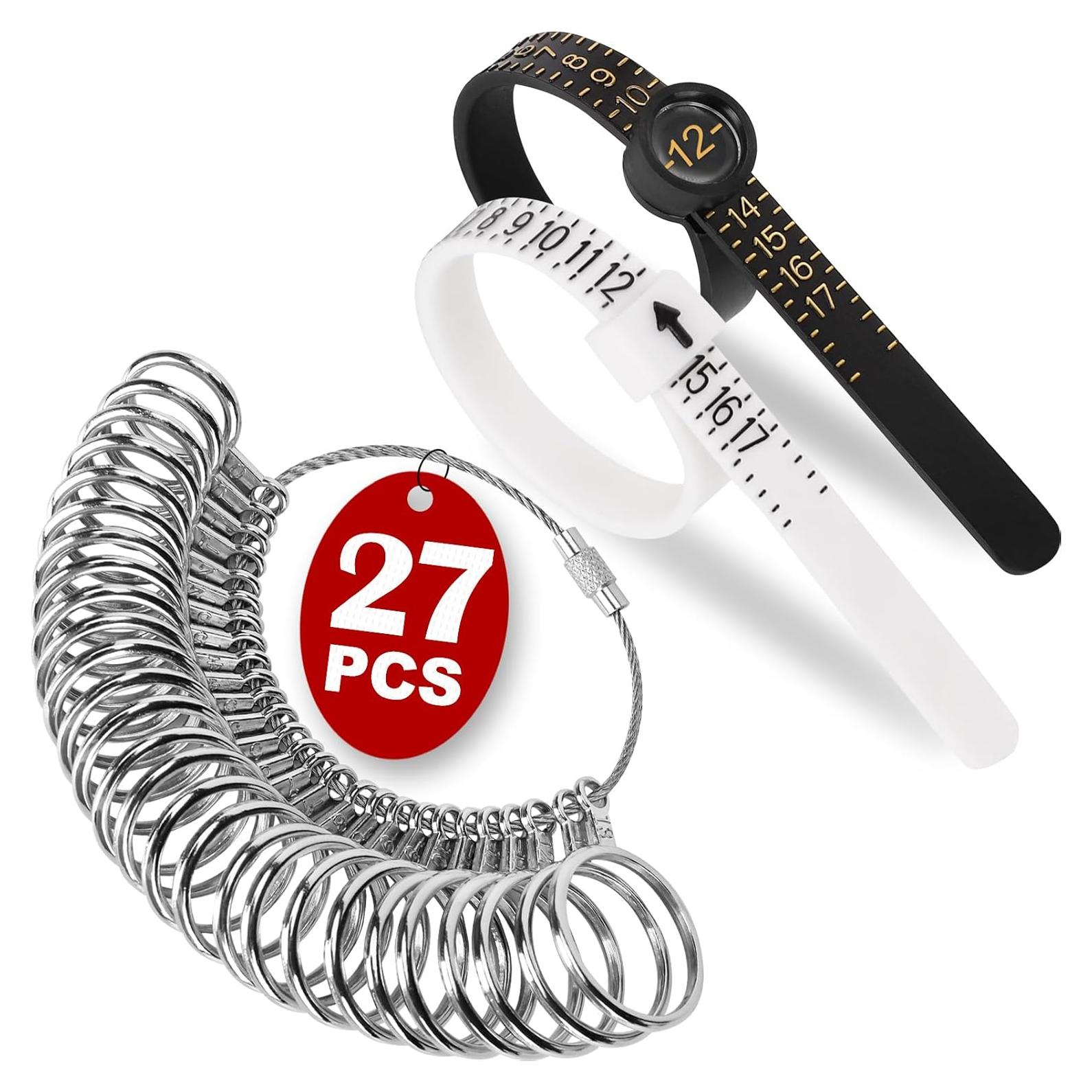 Kit de Medición de Tallas de Anillo 27 PZS Acero Inoxidable