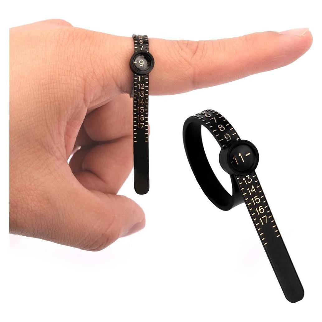 Medidor de Anillo TUNQISM Tamaño 1-17 Reutilizable con Lupa