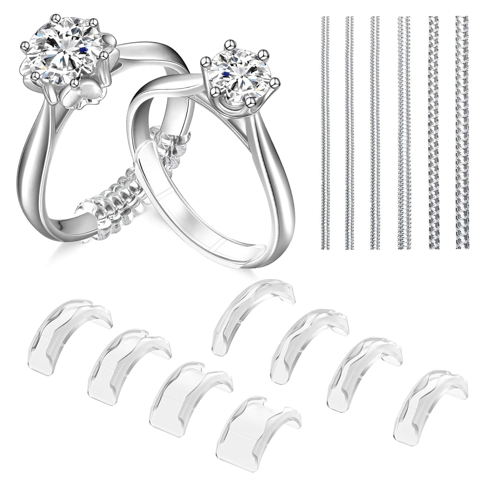 Ajustadores de Talla de Anillos Coopache 14PCS Silicona Transparente