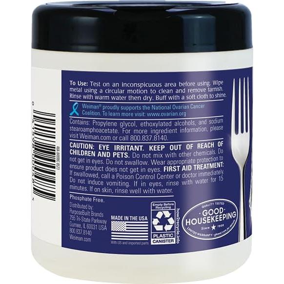 Toallitas Limpiadoras Weiman para Joyas - 20 Unidades - Plata, Oro, Cobre