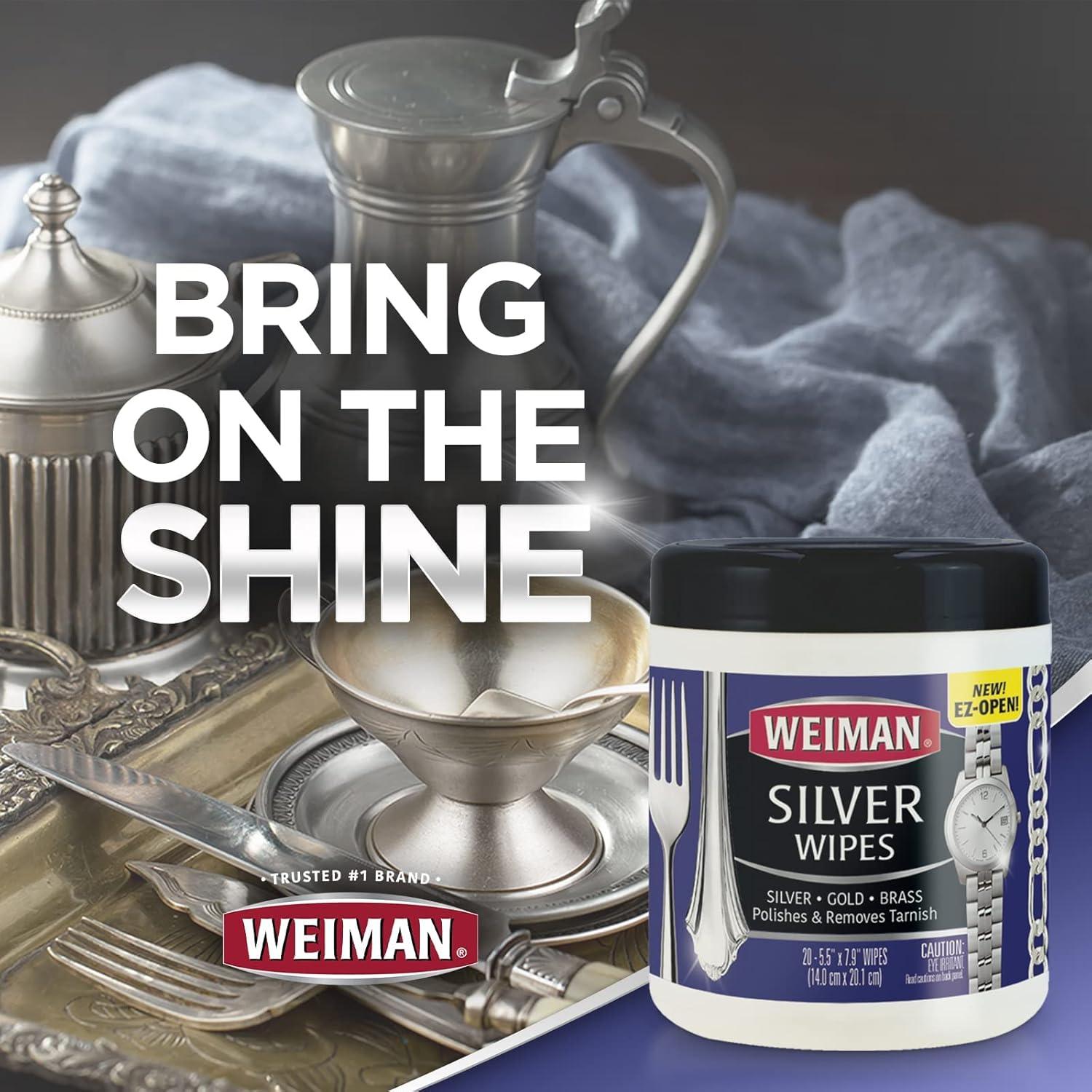 Toallitas Limpiadoras Weiman para Joyas - 20 Unidades - Plata, Oro, Cobre