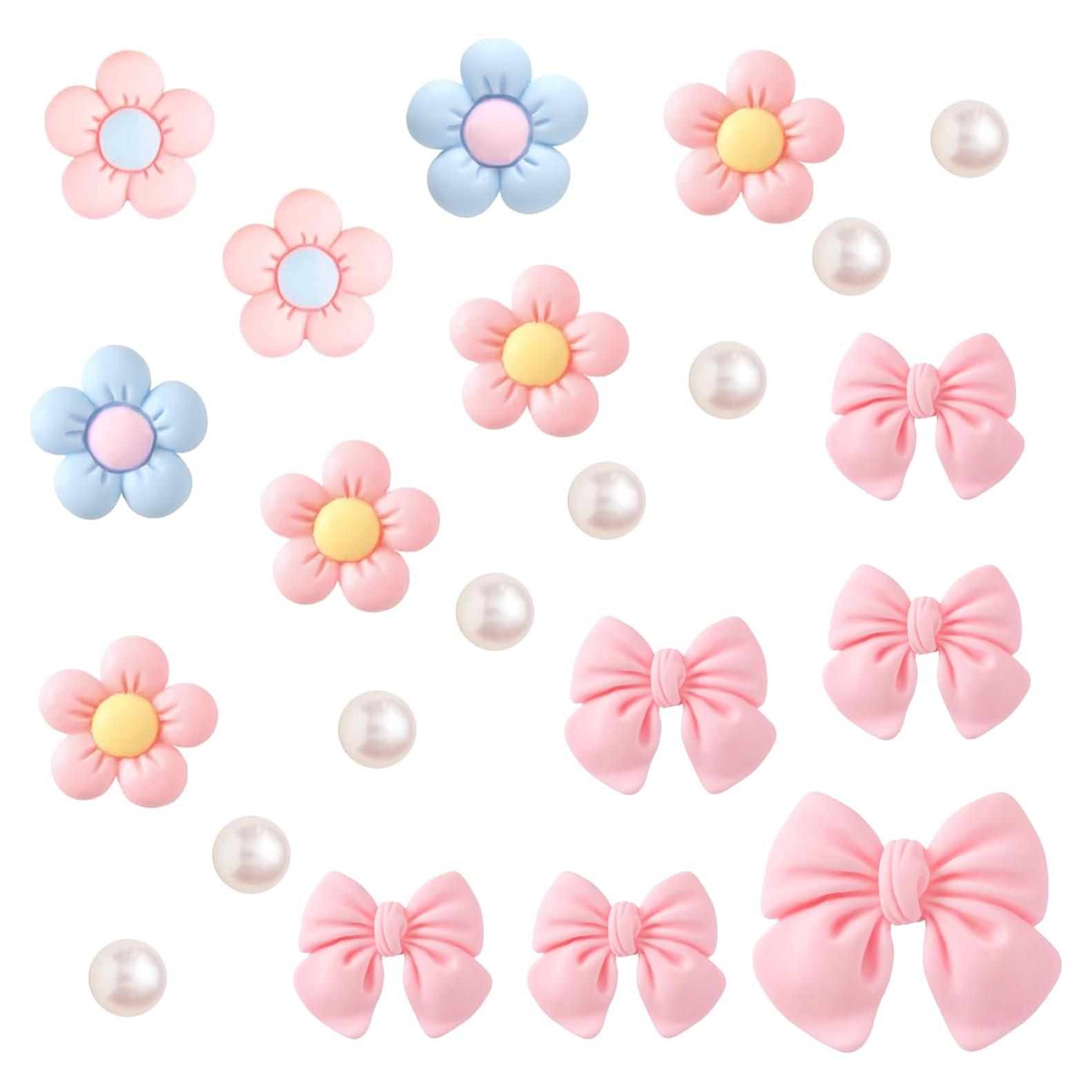 22 Piezas Encantadores de Zapatos Rosa Geveay - Accesorios de Flor y Lazo