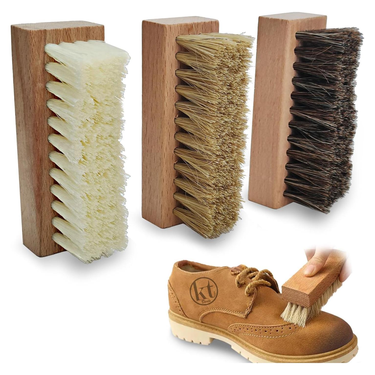 Juego de 3 cepillos de limpieza de zapatos KT Deals