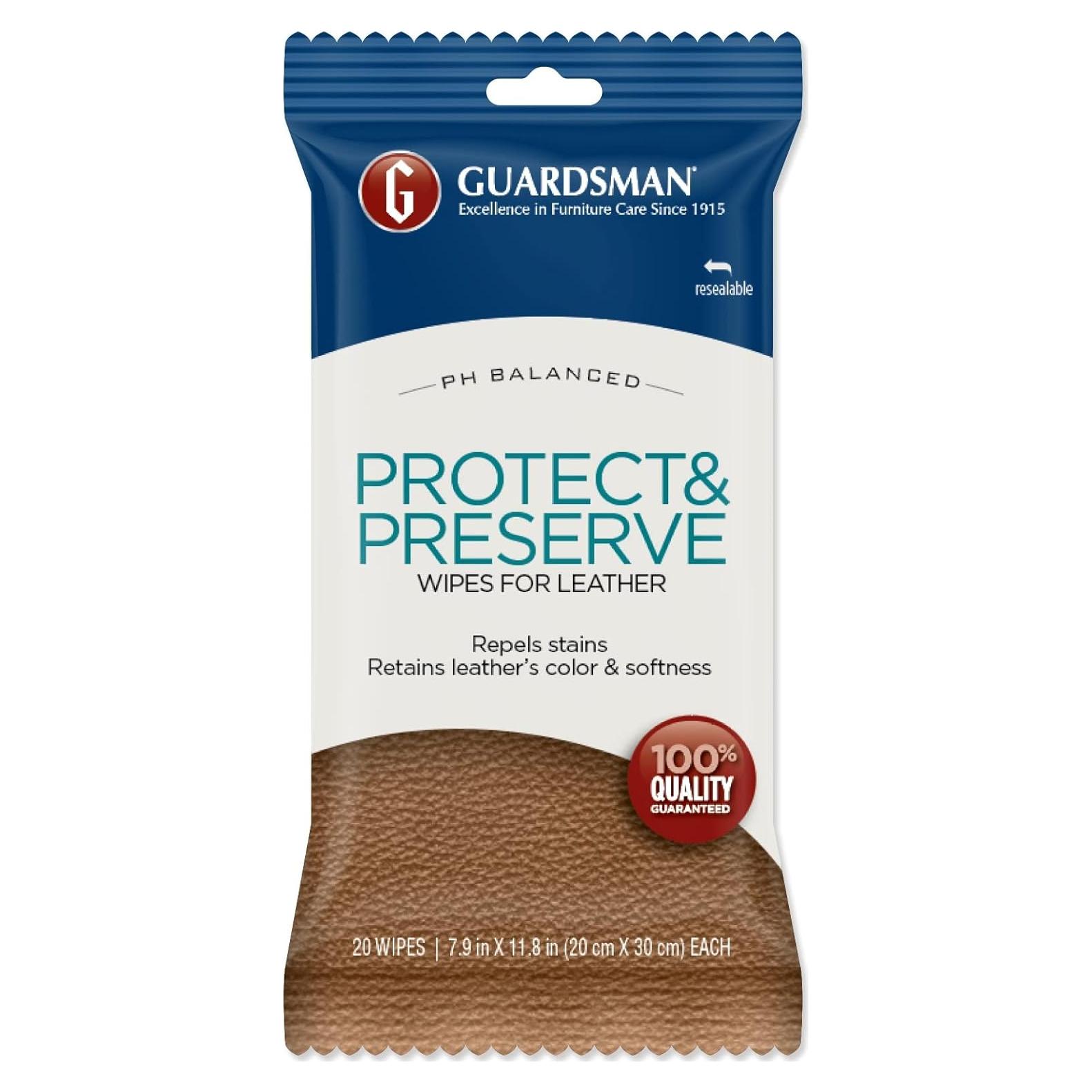 Toallitas Protectoras de Cuero Guardsman 20 Unidades