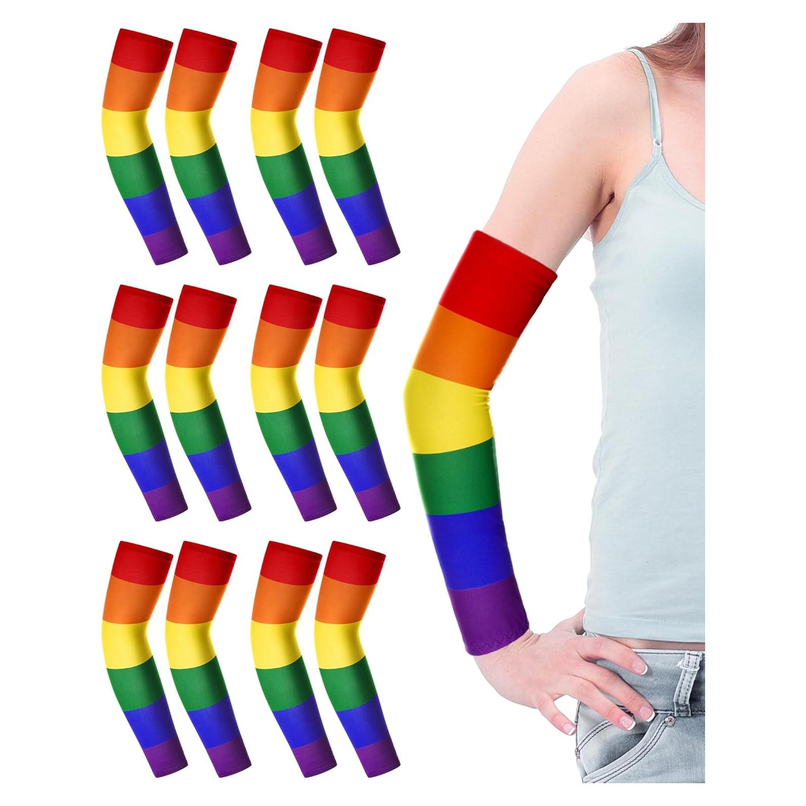 6 Pares Mangas de Brazo Arcoíris Shyyween - Protección Solar LGBT