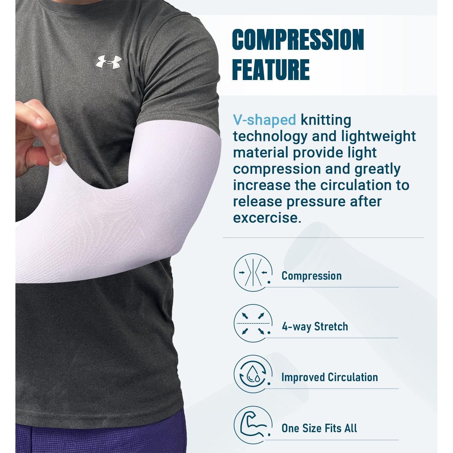 Mangas de Compresión Solar Aegend - 2 Pares Unisex UPF 50+