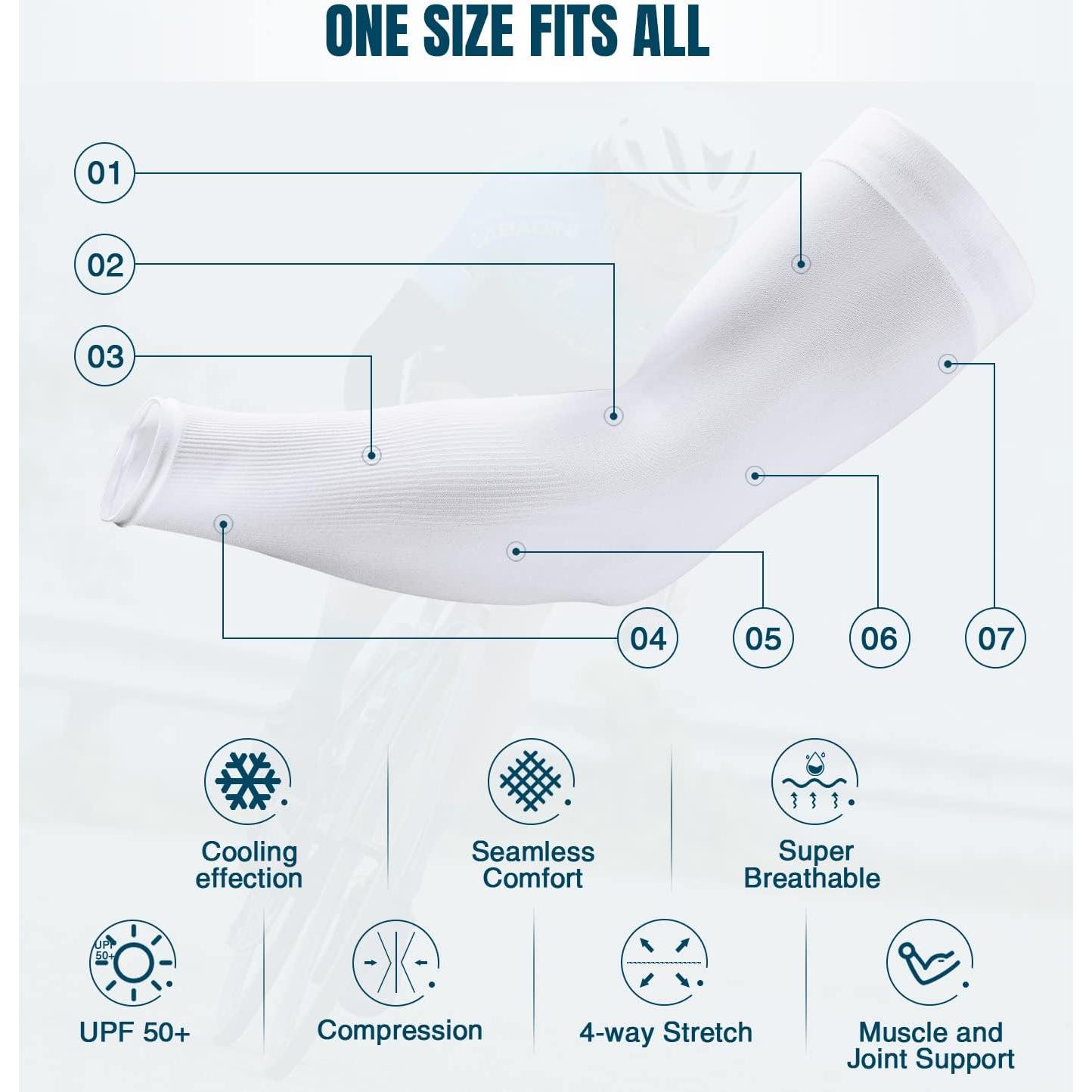 Mangas de Compresión Solar Aegend - 2 Pares Unisex UPF 50+