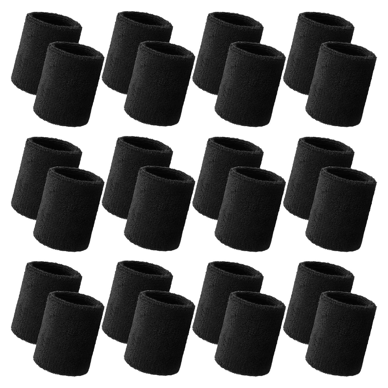 Muñequera de Sudor Bememo 24 Pcs Unisex Absorbentes Elásticas